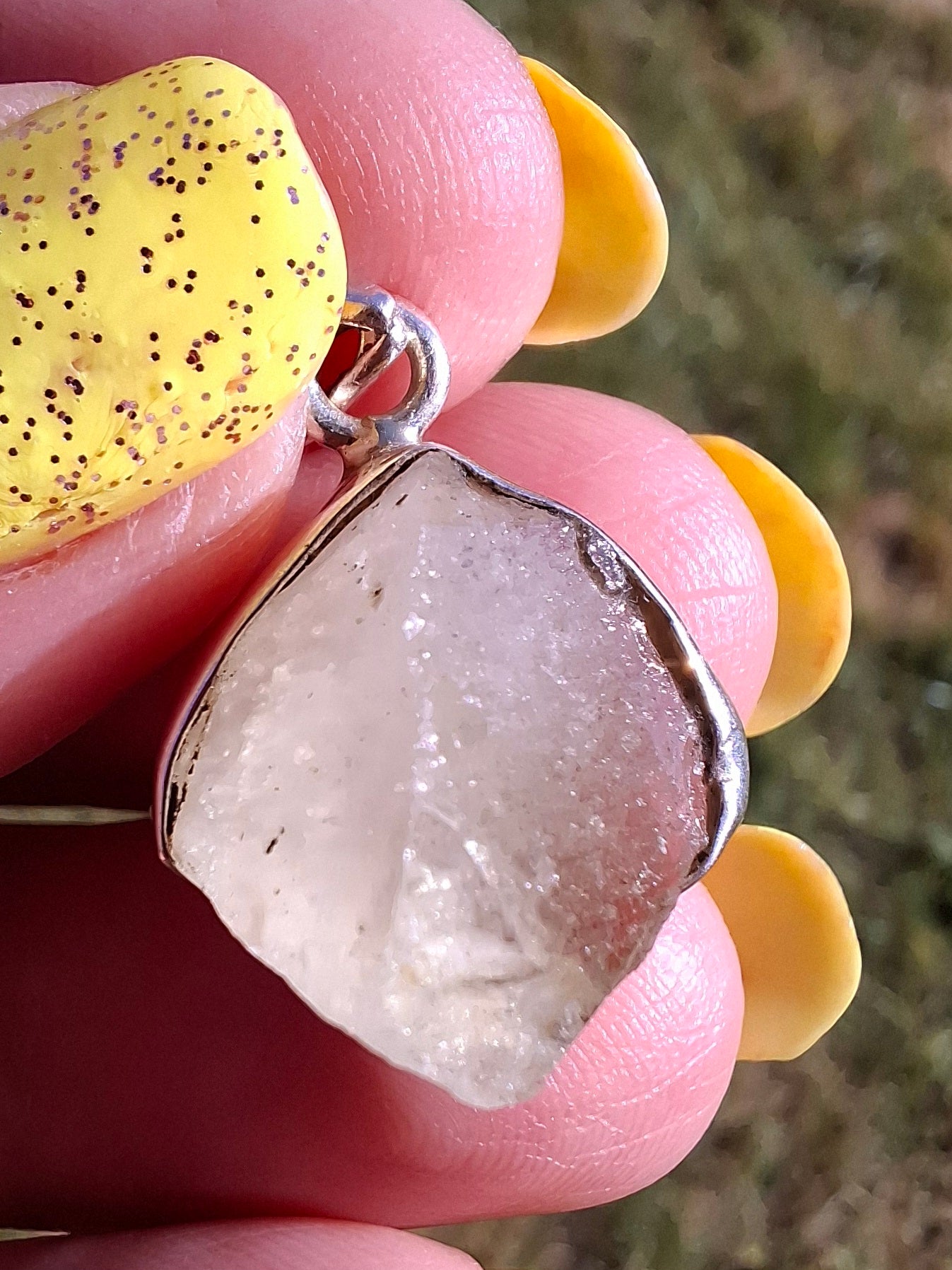 Libyan Desert Glass Pendant, 925 Silver, Tektite (Ref: LP104)