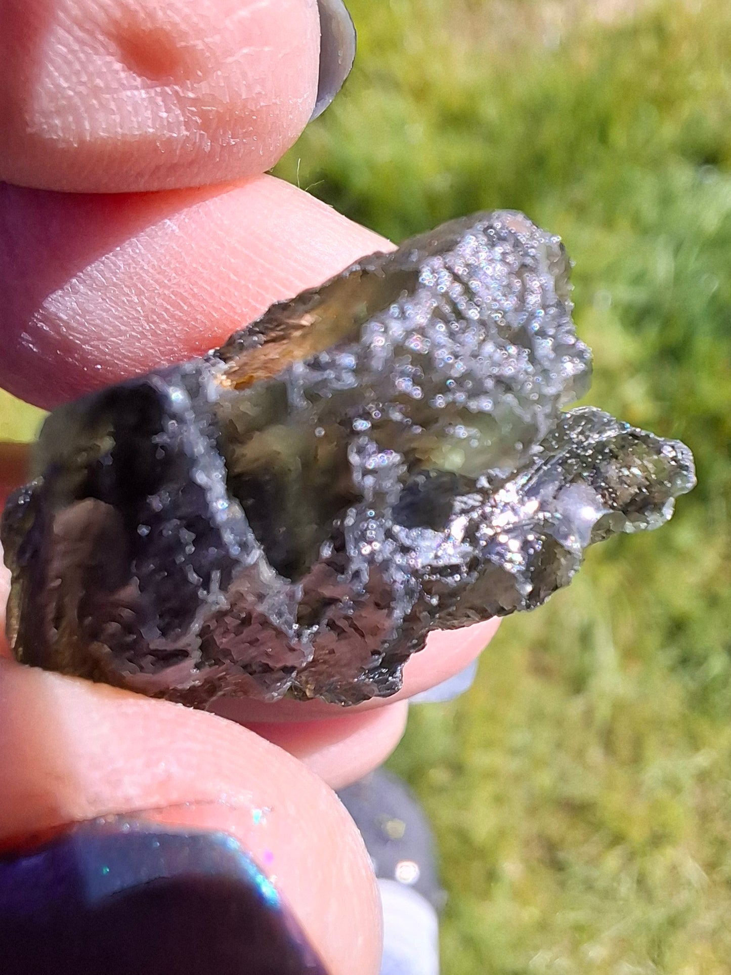 Moldavite Piece, NESMEN, 6.92g, Tektite (Ref: 1375)