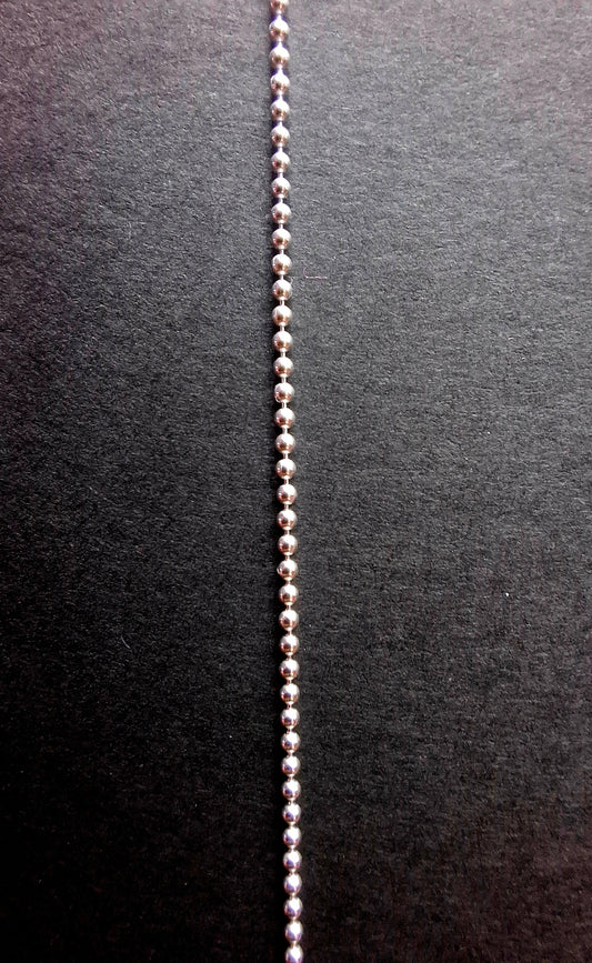 Bead Round, 1.0mm, 18 inch, 925 Silver CHAIN (Ref chain-3)