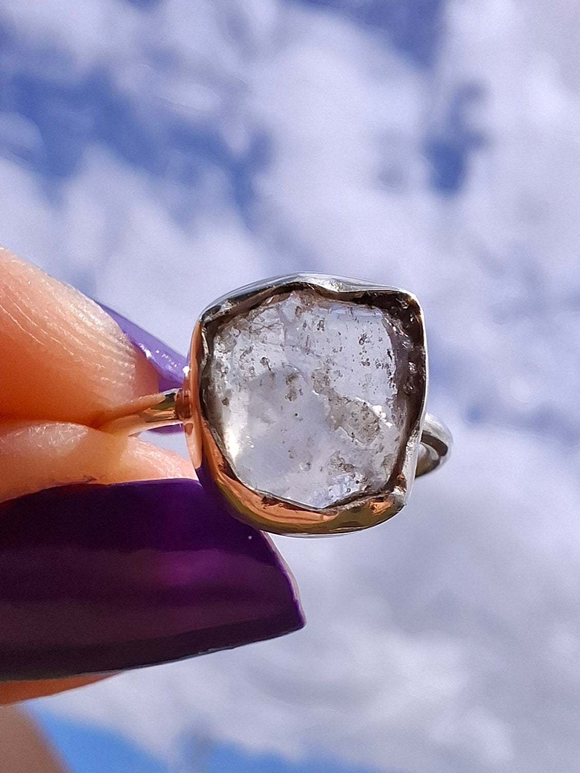 Libyan Desert Glass Ring, size large G/small H, 925 Silver, Tektite (Ref: LR5)