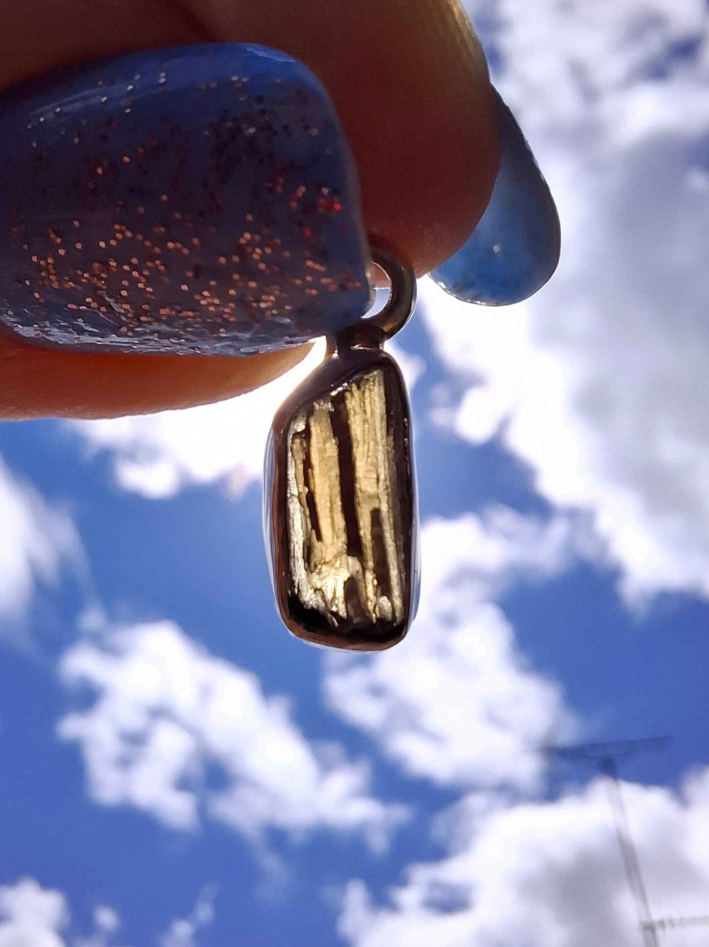Moldavite Pendant, 925 Silver, Tektite (Ref: P91)