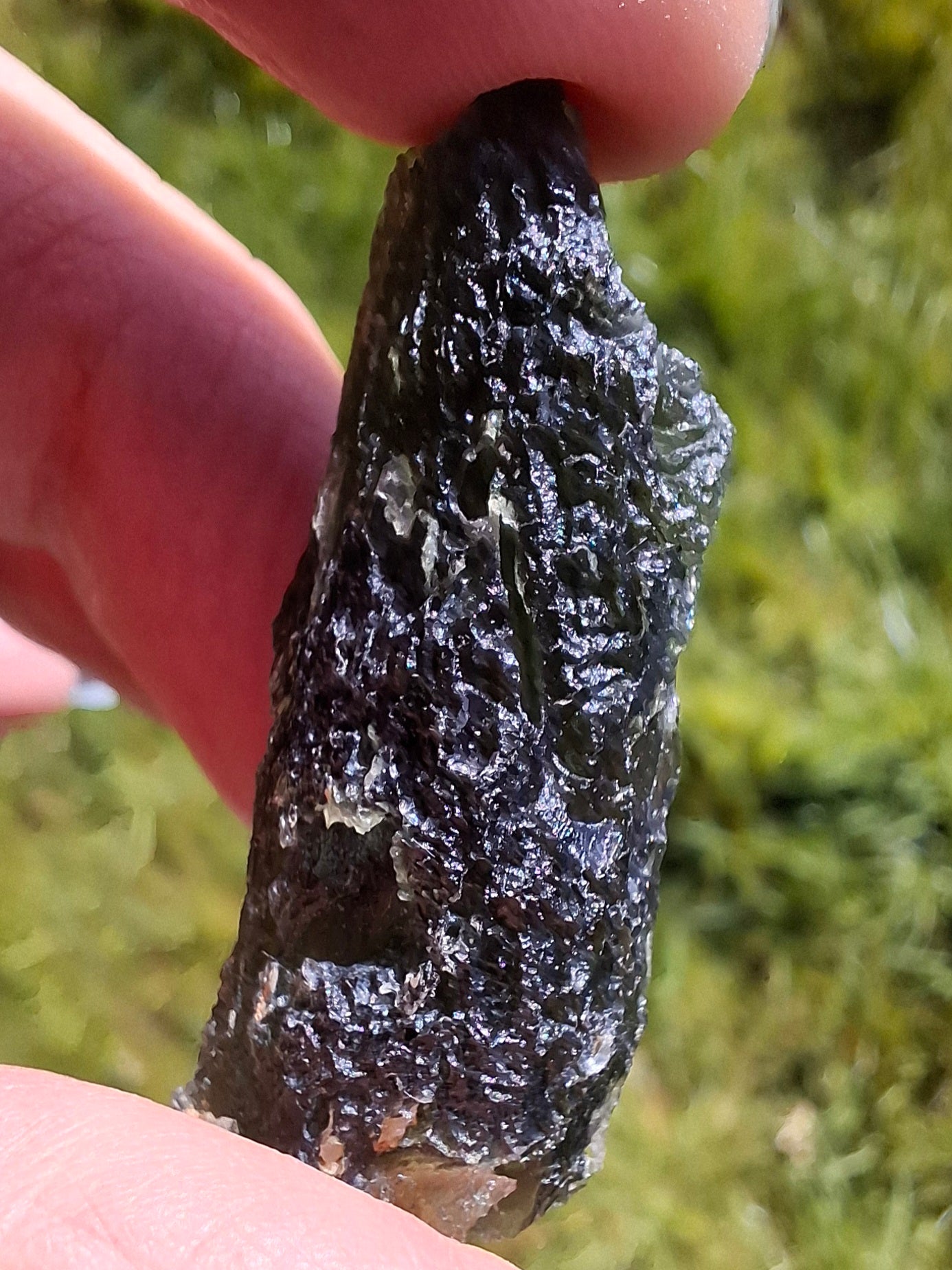 Moldavite Piece, NESMEN, 8.47g, Tektite (Ref: 1372)