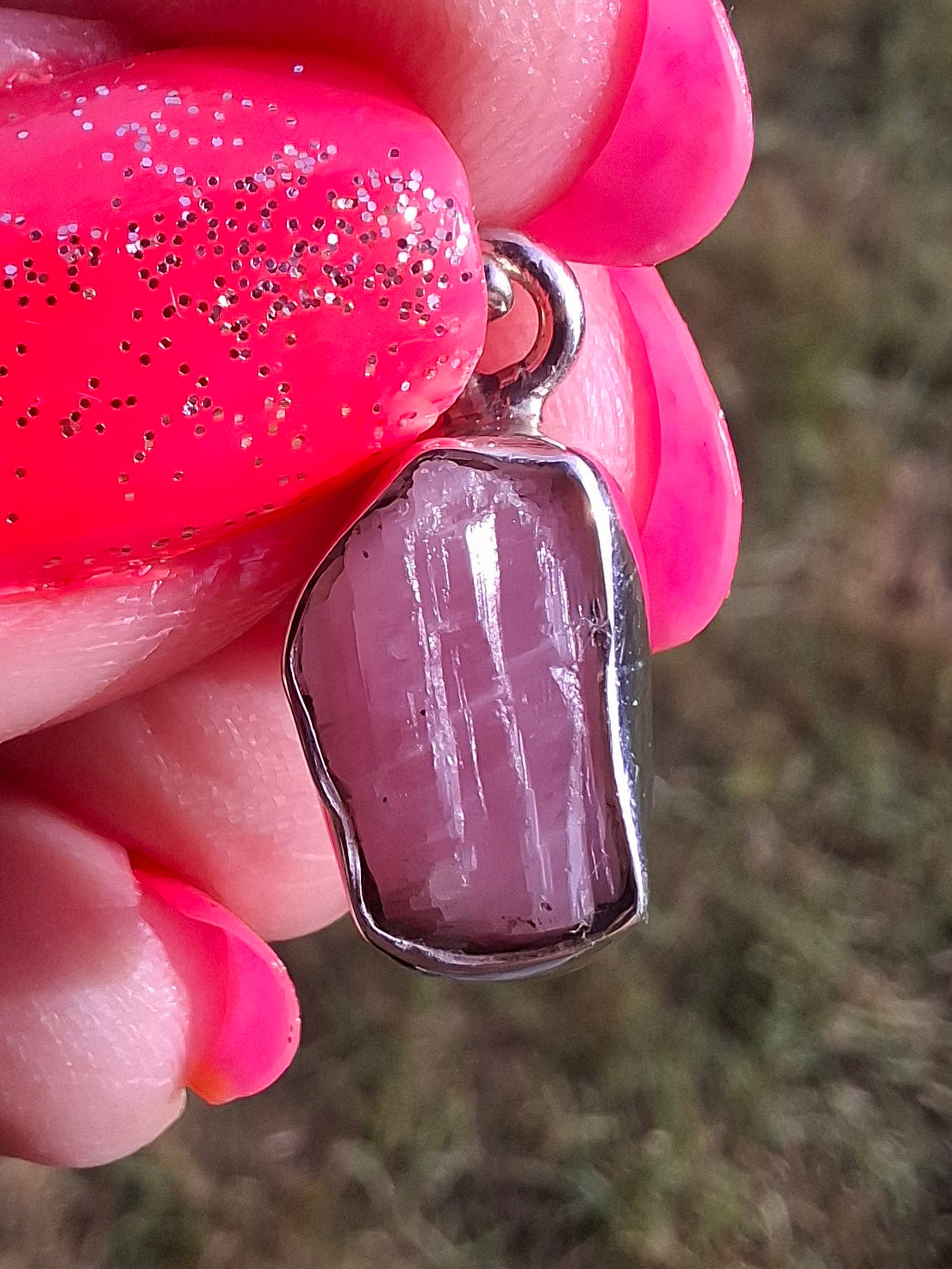 Pink Tourmaline Pendant, 925 Silver, Crystal (Ref: PT69)