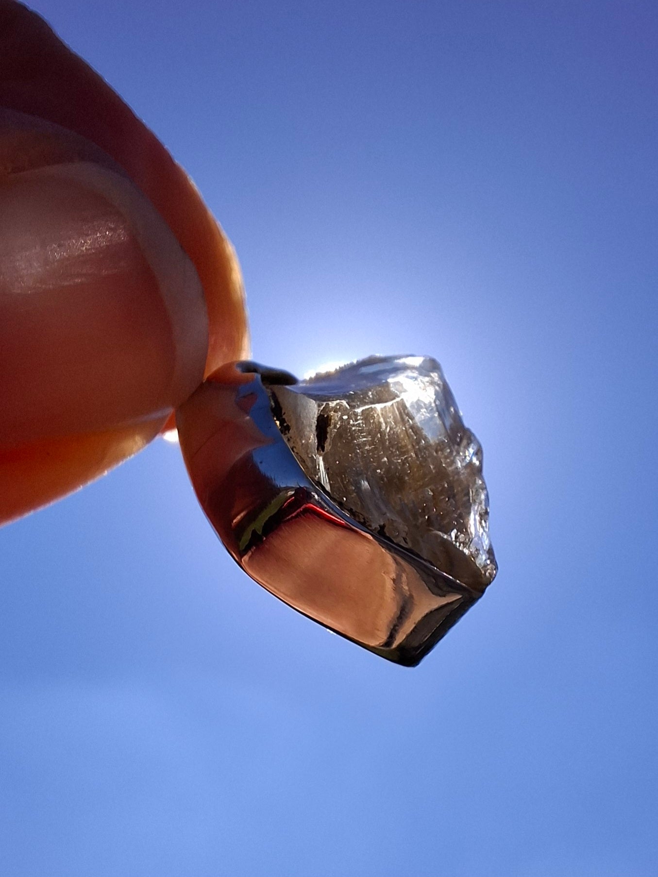 Libyan Desert Glass Pendant, 925 Silver, Tektite (Ref: LP113)