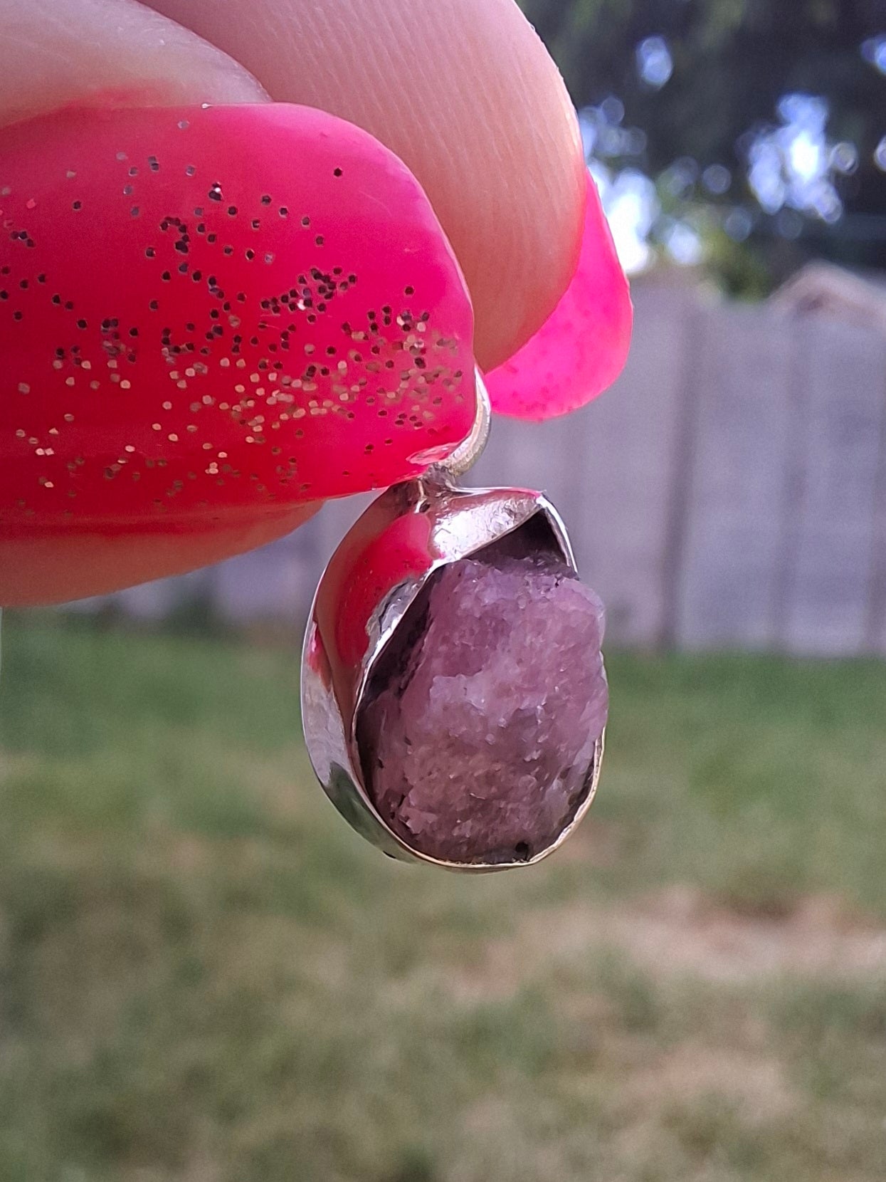 Pink Tourmaline Pendant, 925 Silver, Crystal (Ref: PT85)