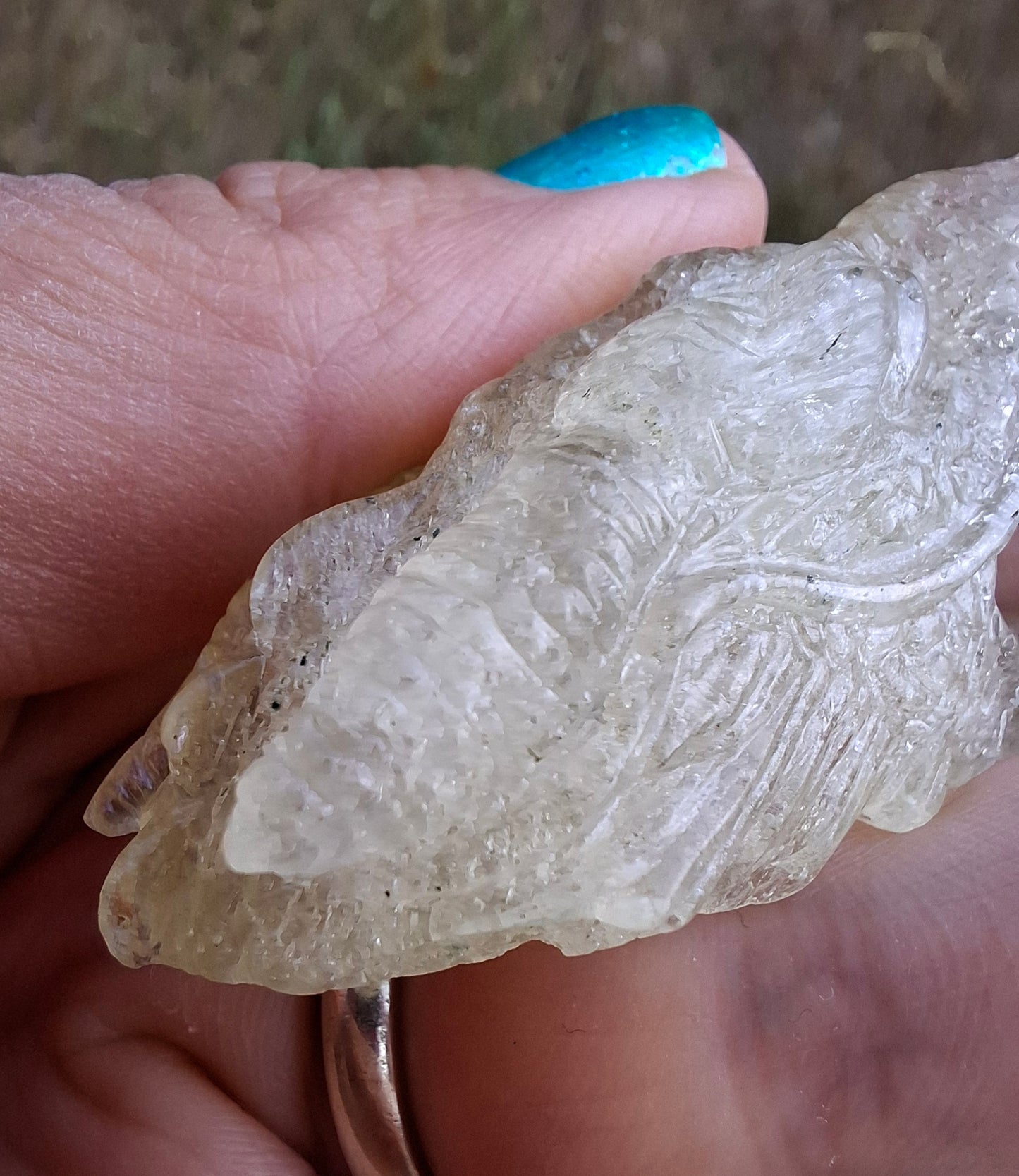 Libyan Desert Glass DRAGON HEAD carving, 22.42g, Tektite (Ref: Dragon 2)