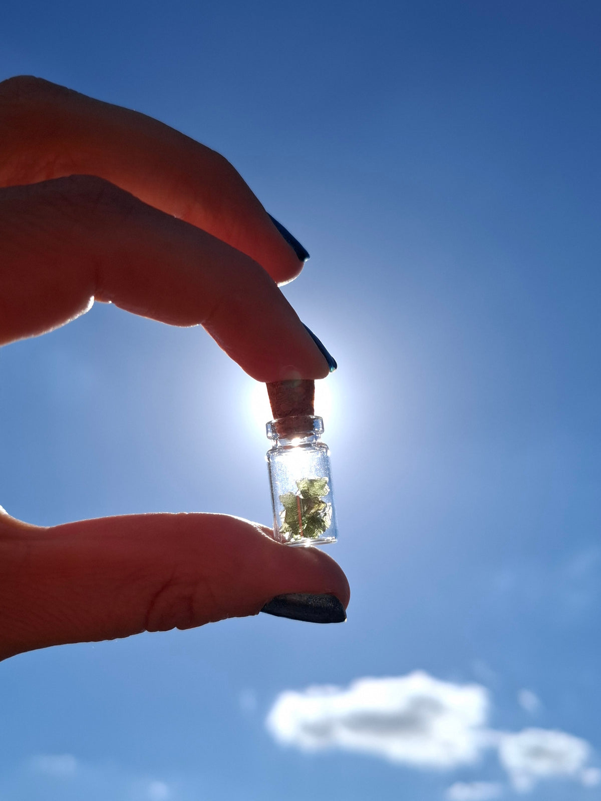 Moldavite Chips (0.50g) in 1ml Bottle, Tektite (Ref: B24)