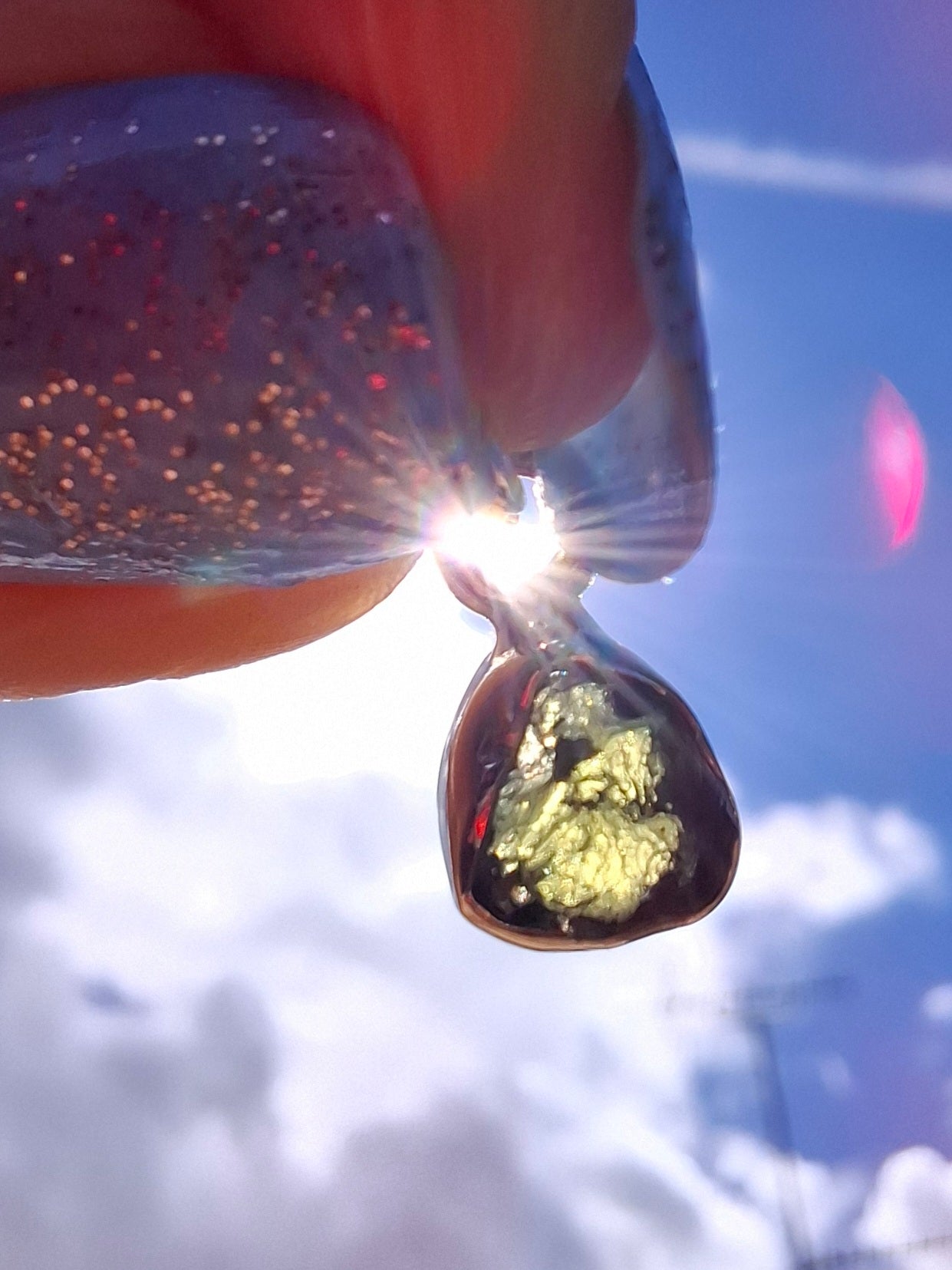 Moldavite Pendant, 925 Silver, Tektite (Ref: P96)