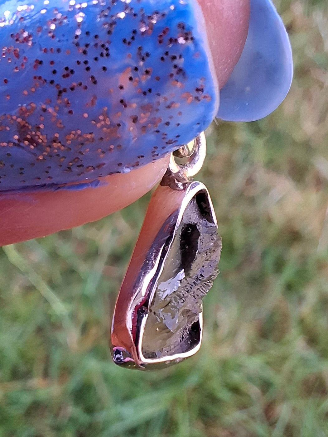 Moldavite Pendant, 925 Silver, Tektite (Ref: P46)