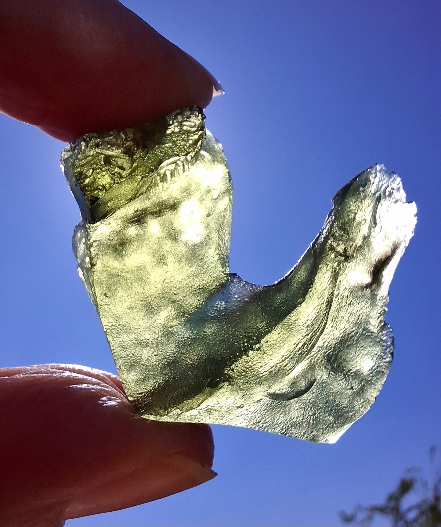 Moldavite Piece, NESMEN, 8.90g, Tektite (Ref: 1374)