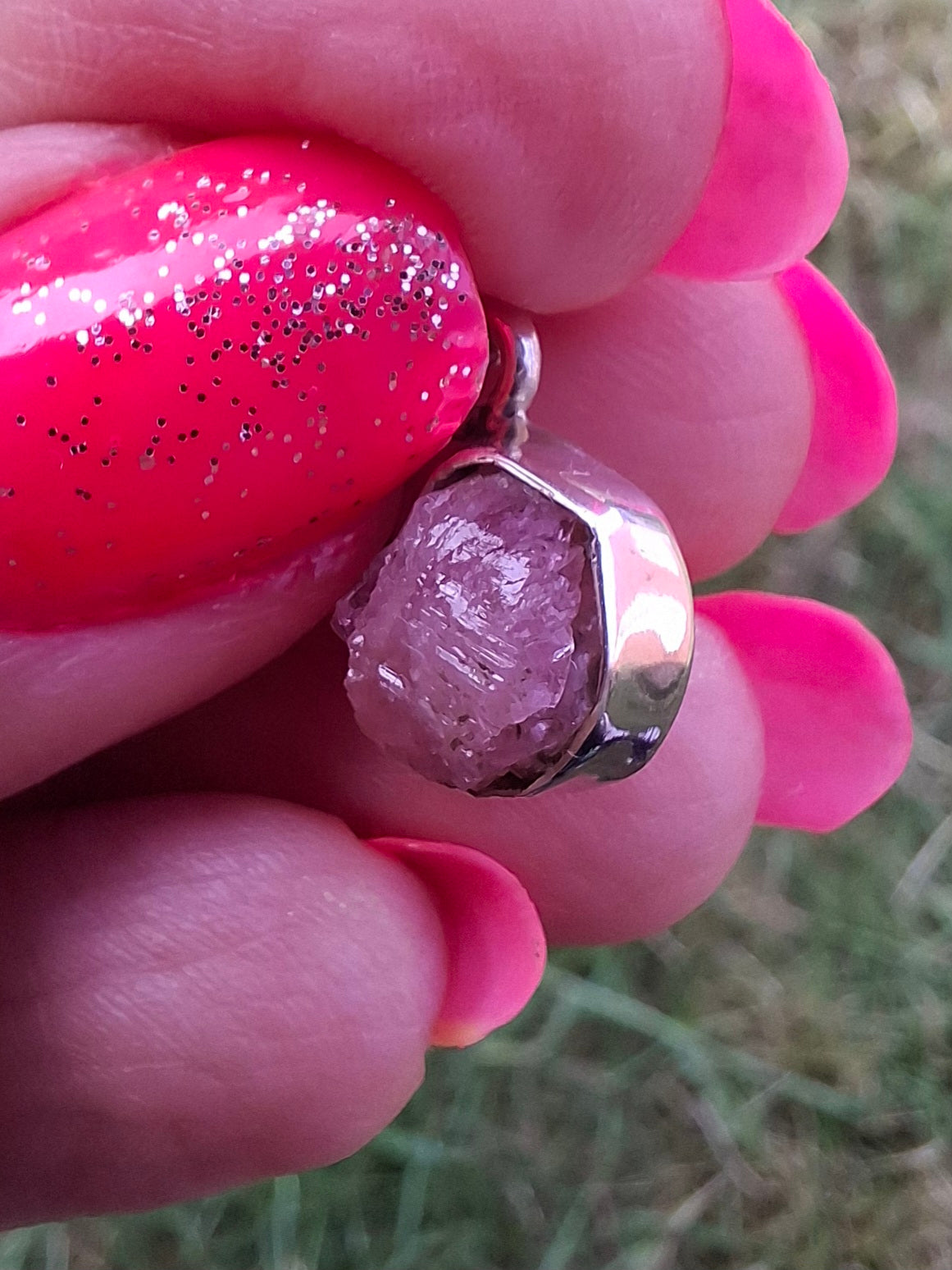 Pink Tourmaline Pendant, 925 Silver, Crystal (Ref: PT89)