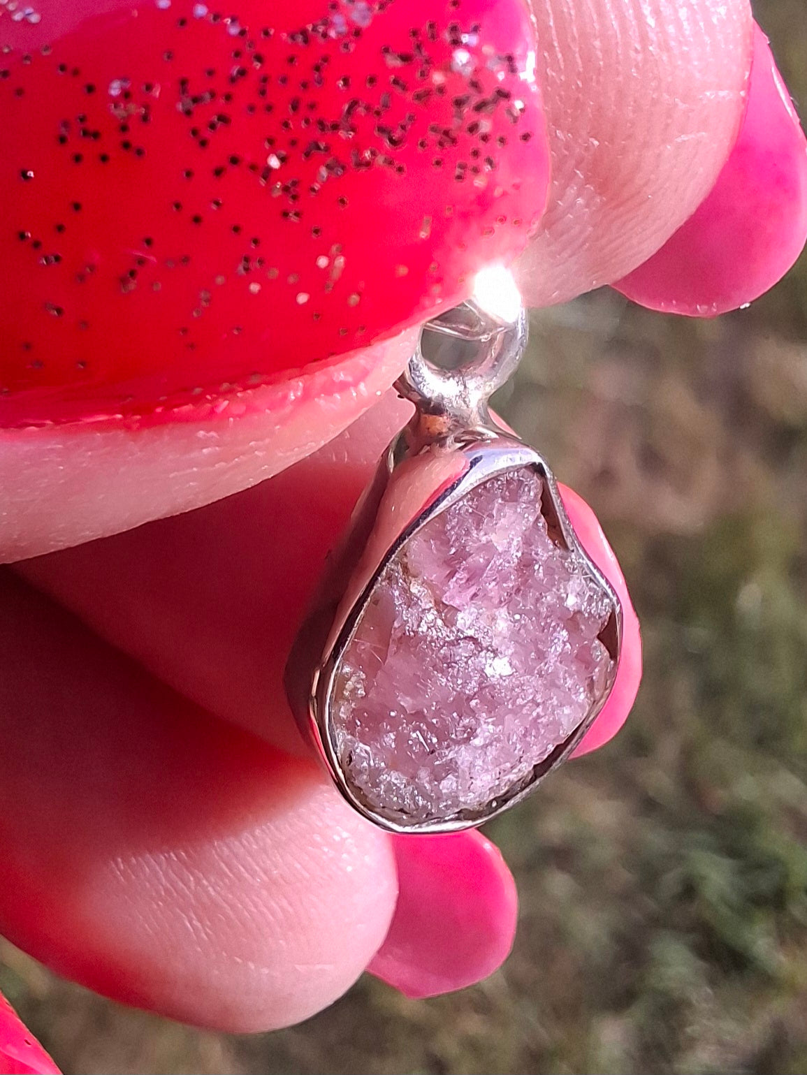 Pink Tourmaline Pendant, 925 Silver, Crystal (Ref: PT30)