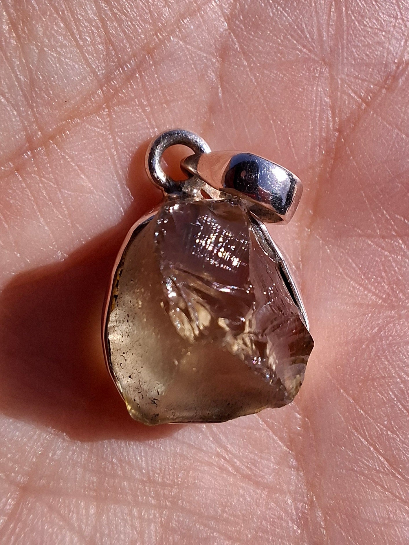 Libyan Desert Glass Pendant, 925 Silver, Tektite (Ref: LP76)