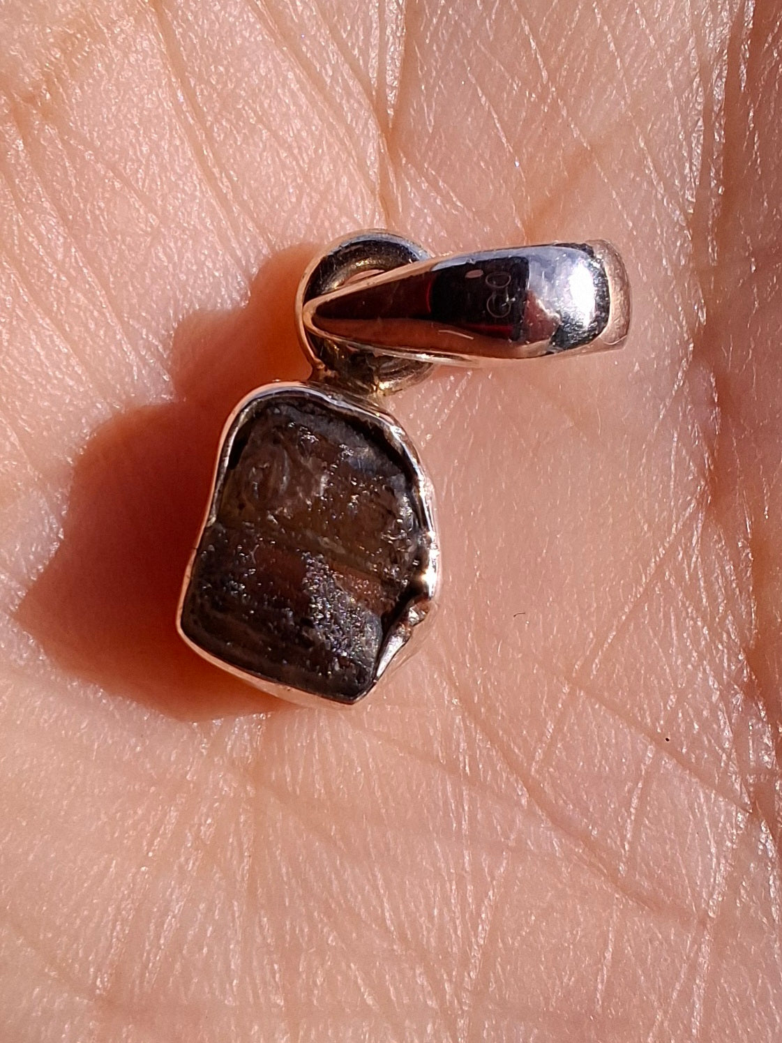 Moldavite Pendant, 925 Silver, Tektite (Ref: P44)