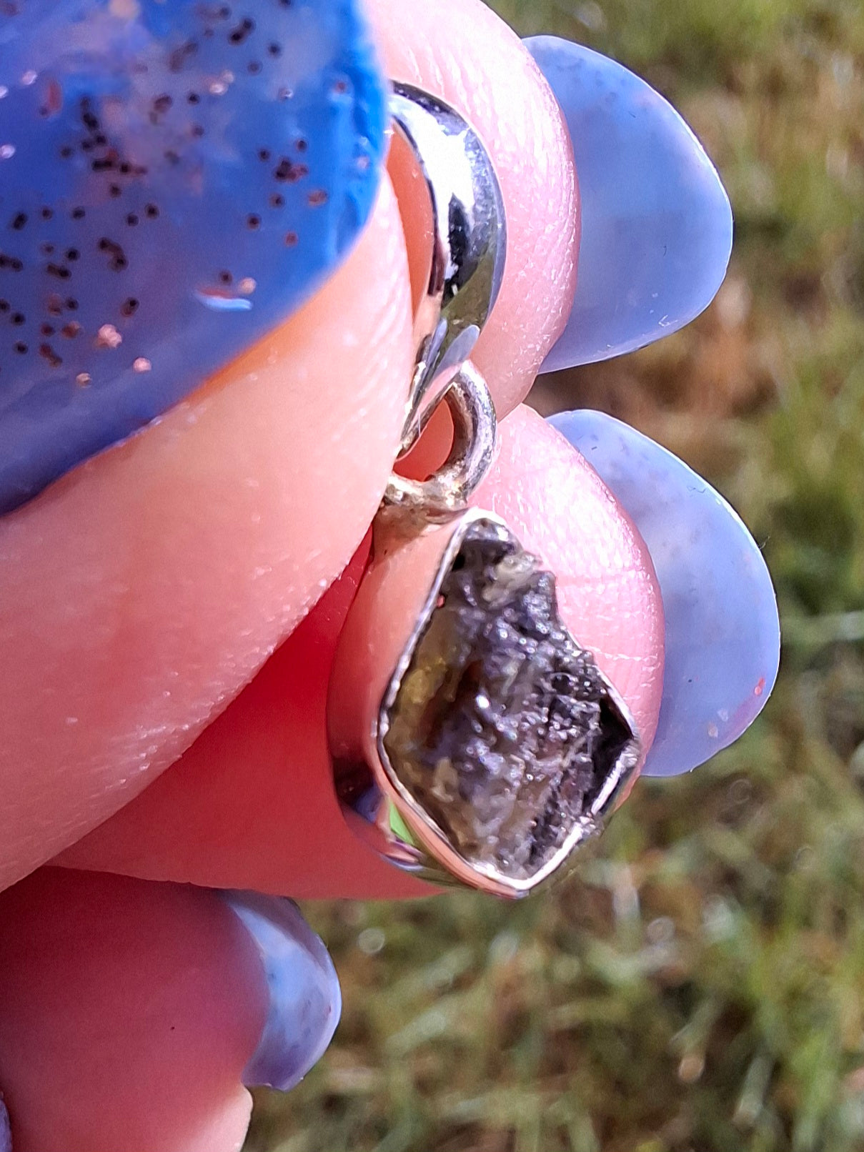 Moldavite Pendant, 925 Silver, Tektite (Ref: P29)