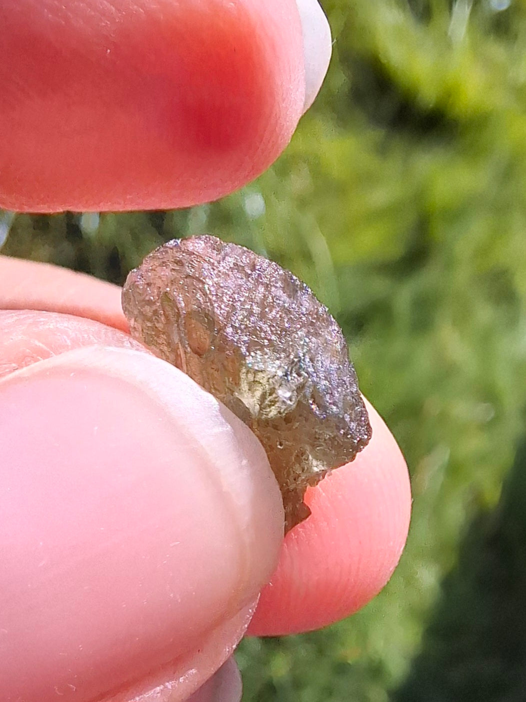 DRILLED, Moldavite Piece, 0.67g, Tektite (Ref: D21)