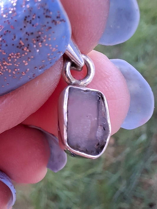 Moldavite Pendant, 925 Silver, Tektite (Ref: P80)