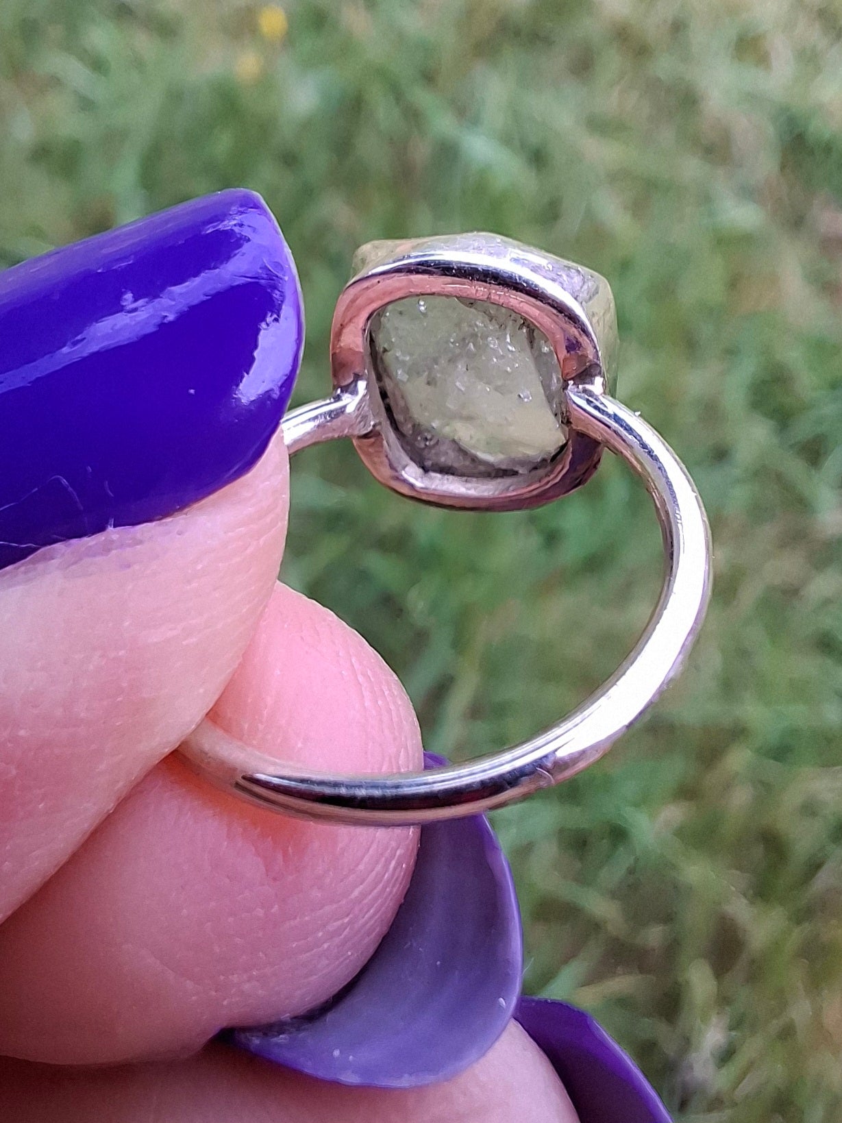 Libyan Desert Glass Ring, size large G/small H, 925 Silver, Tektite (Ref: LR5)