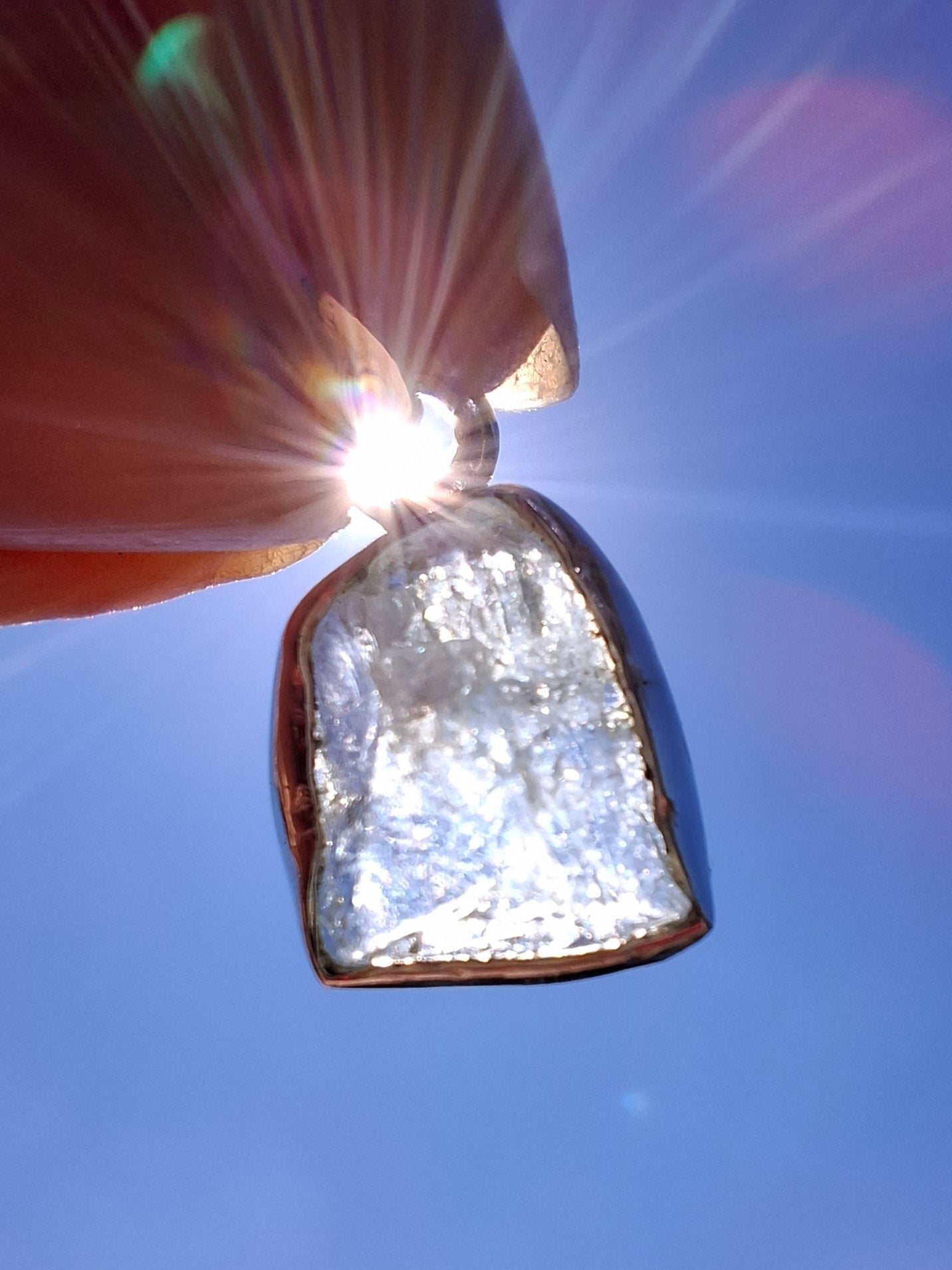 Aquamarine Pendant, 925 Silver, Crystal (Ref: AQ19)