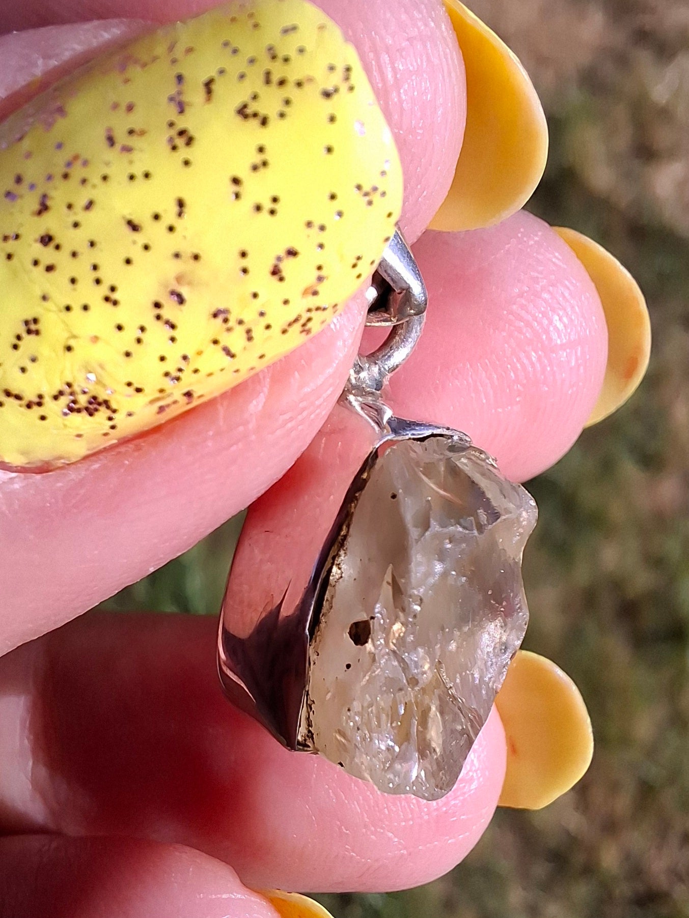 Libyan Desert Glass Pendant, 925 Silver, Tektite (Ref: LP107)