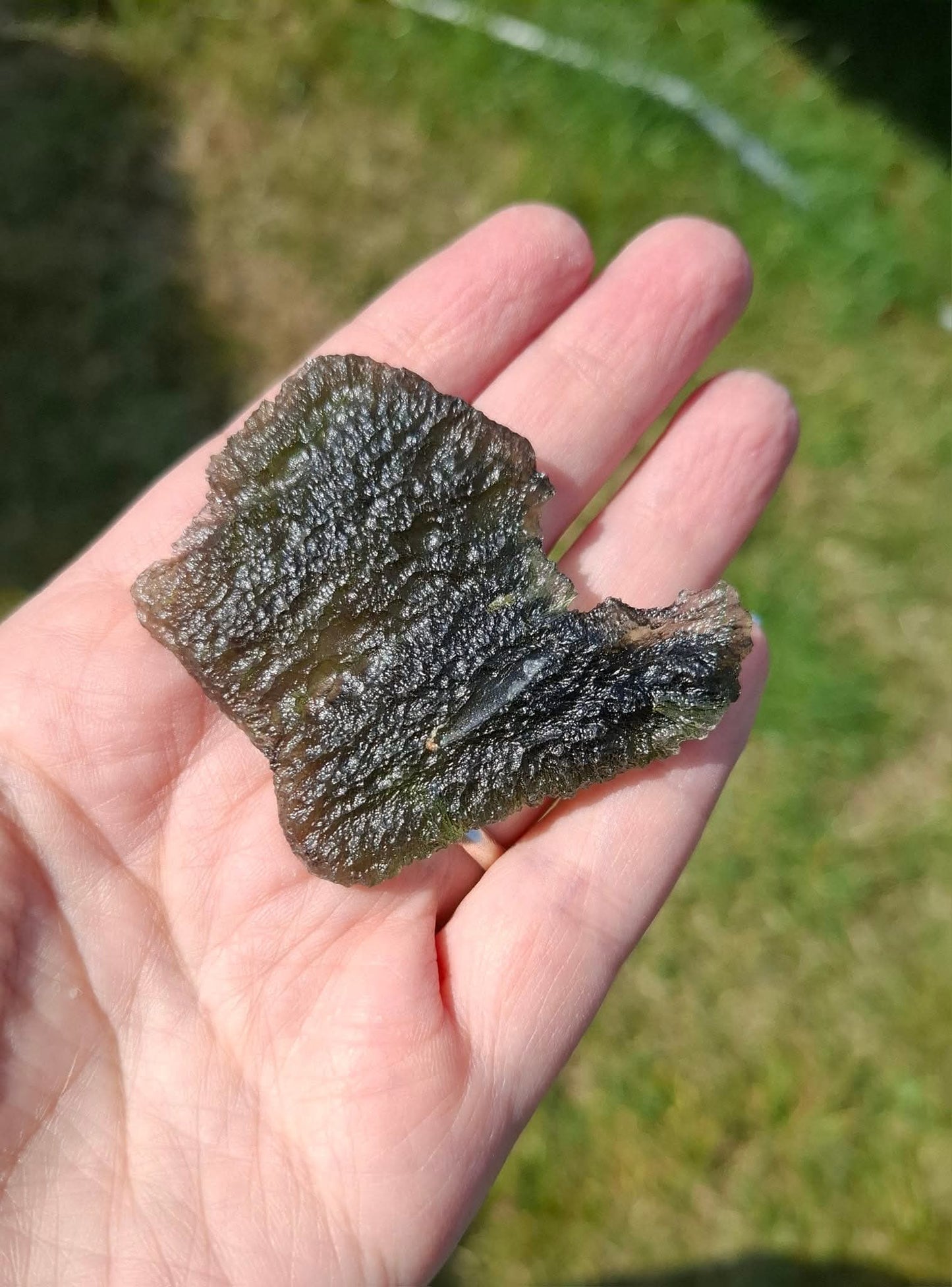 Moldavite Piece, ANGEL CHIME, CHLUM MAROUSKOVO POLE, 23.61g, Tektite (Ref: 1165)