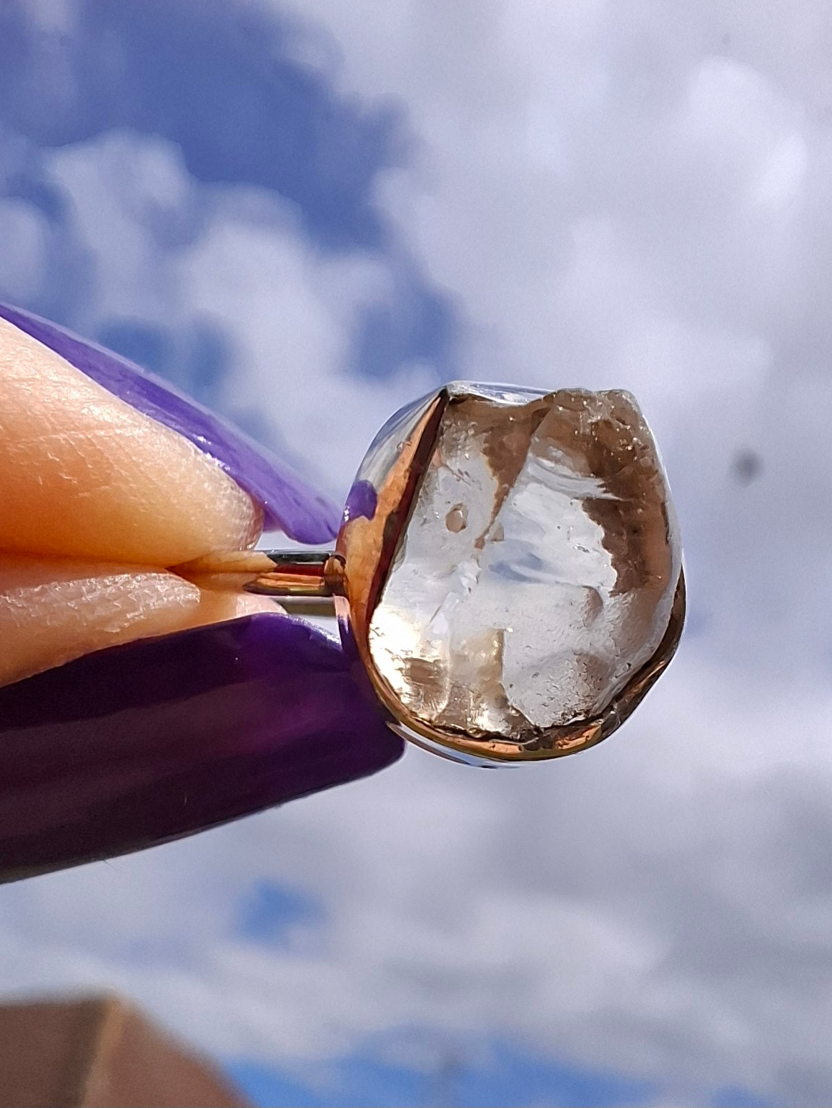 Libyan Desert Glass Ring, size large J, 925 Silver, Tektite (Ref: LR9)
