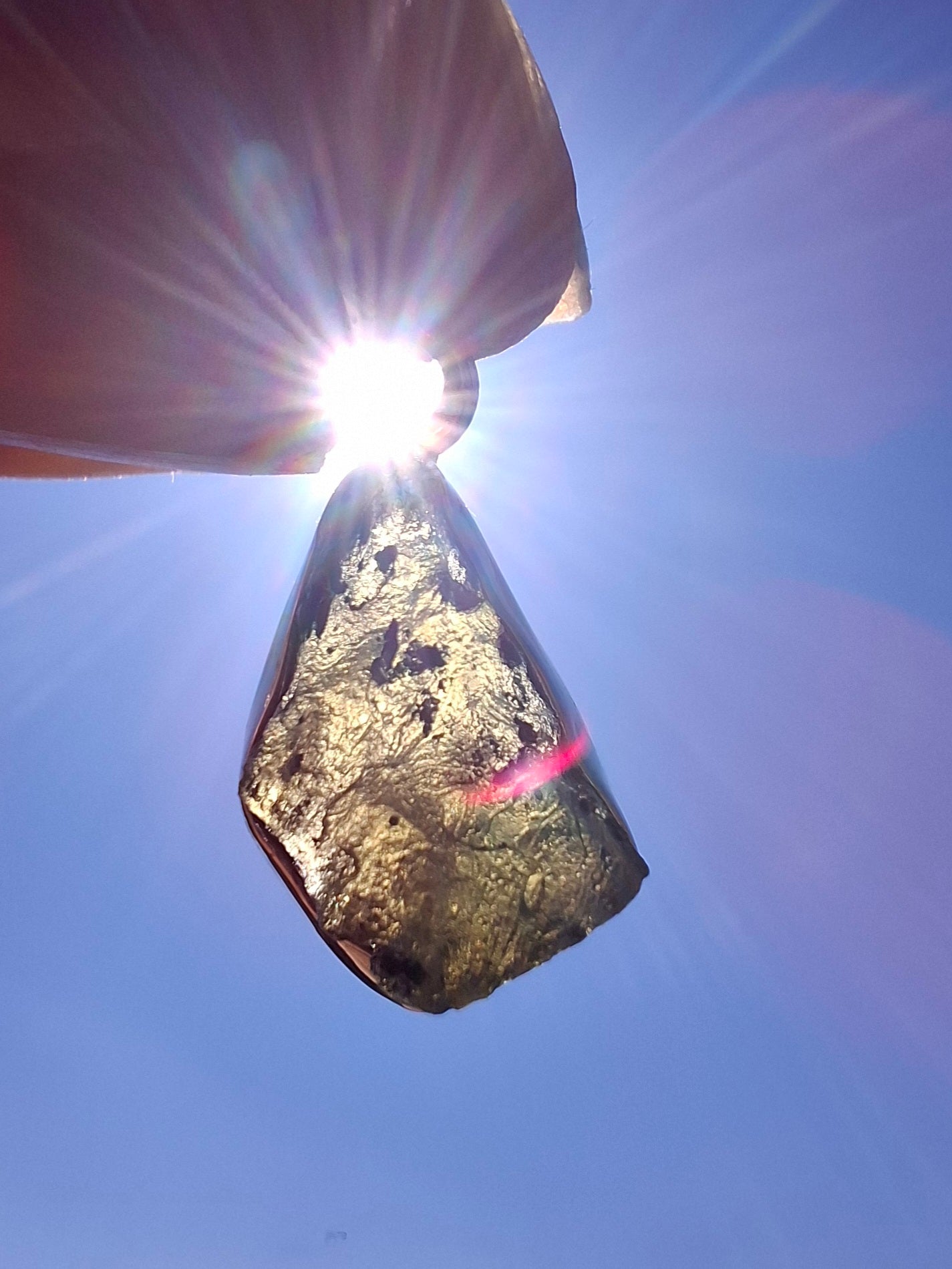 Moldavite Pendant, 925 Silver, Tektite (Ref: P7)
