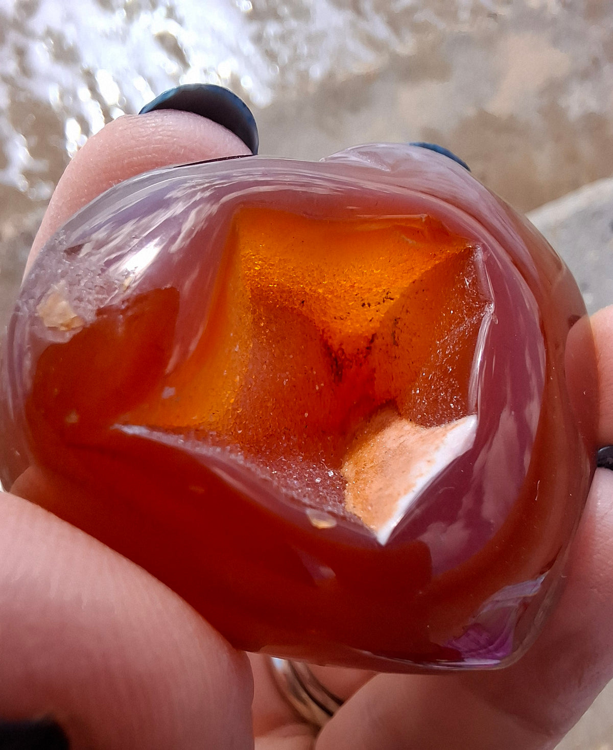 Druzy Carnelian Heart, Crystal (Ref: DCH1)