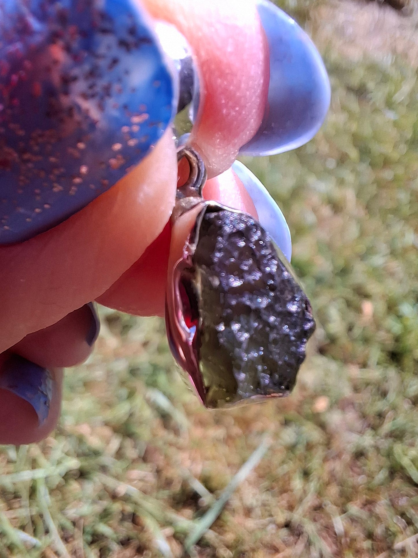 Moldavite Pendant, 925 Silver, Tektite (Ref: P71)