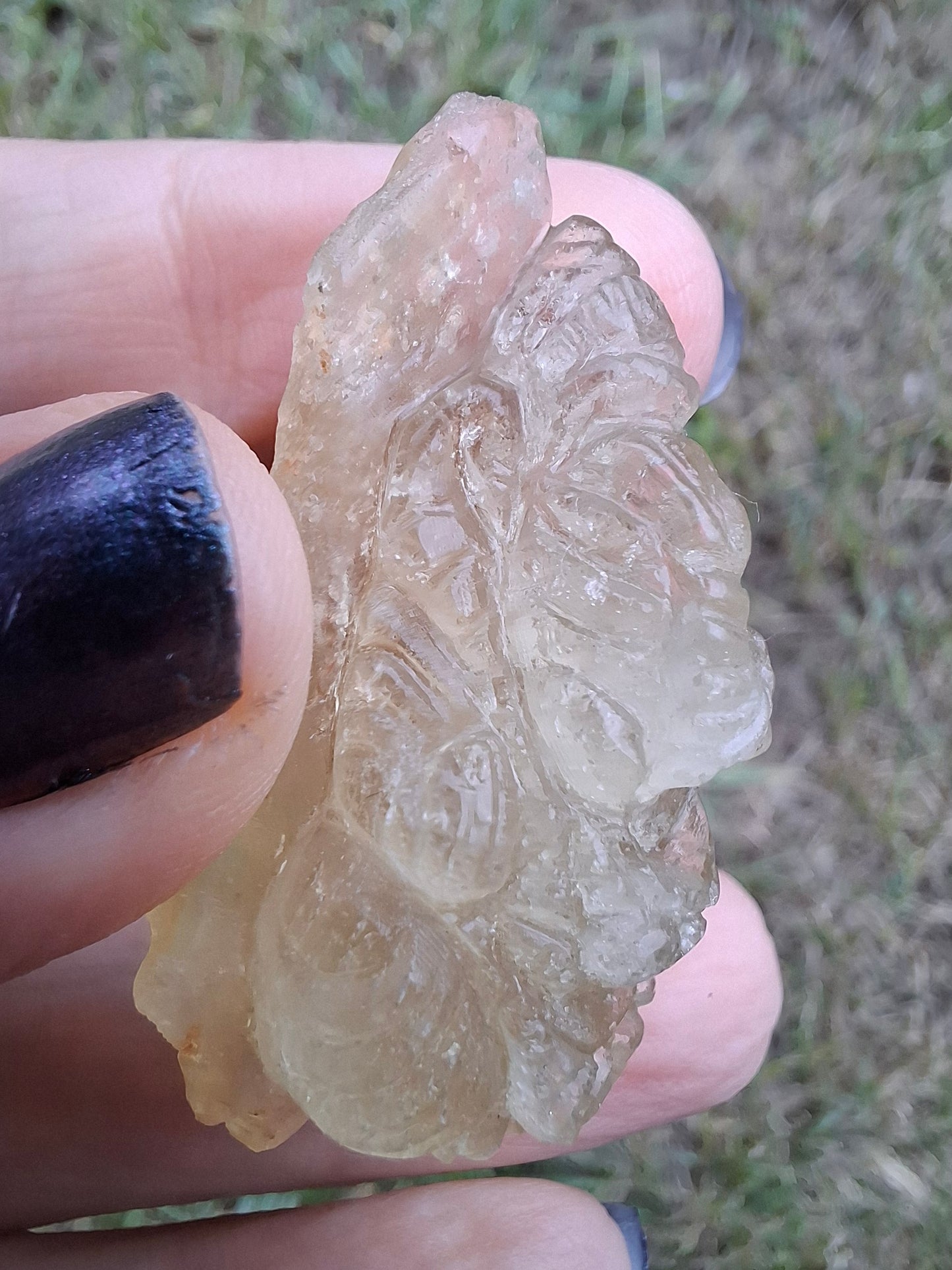 Libyan Desert Glass GANESHA carving, 18.39g, Tektite (Ref: Ganesha3)