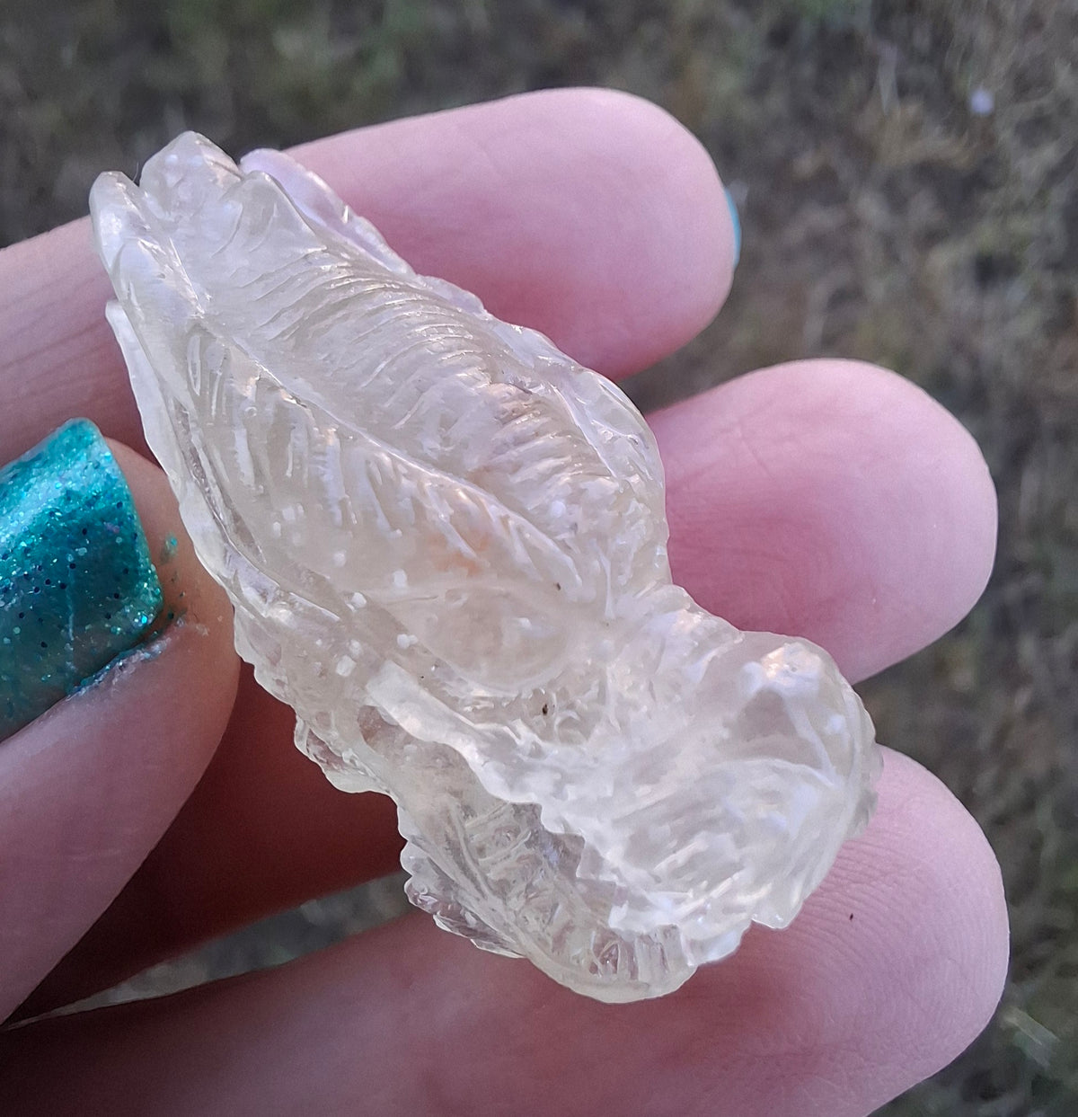 Libyan Desert Glass DRAGON HEAD carving, 9.66g, Tektite (Ref: Dragon 3)