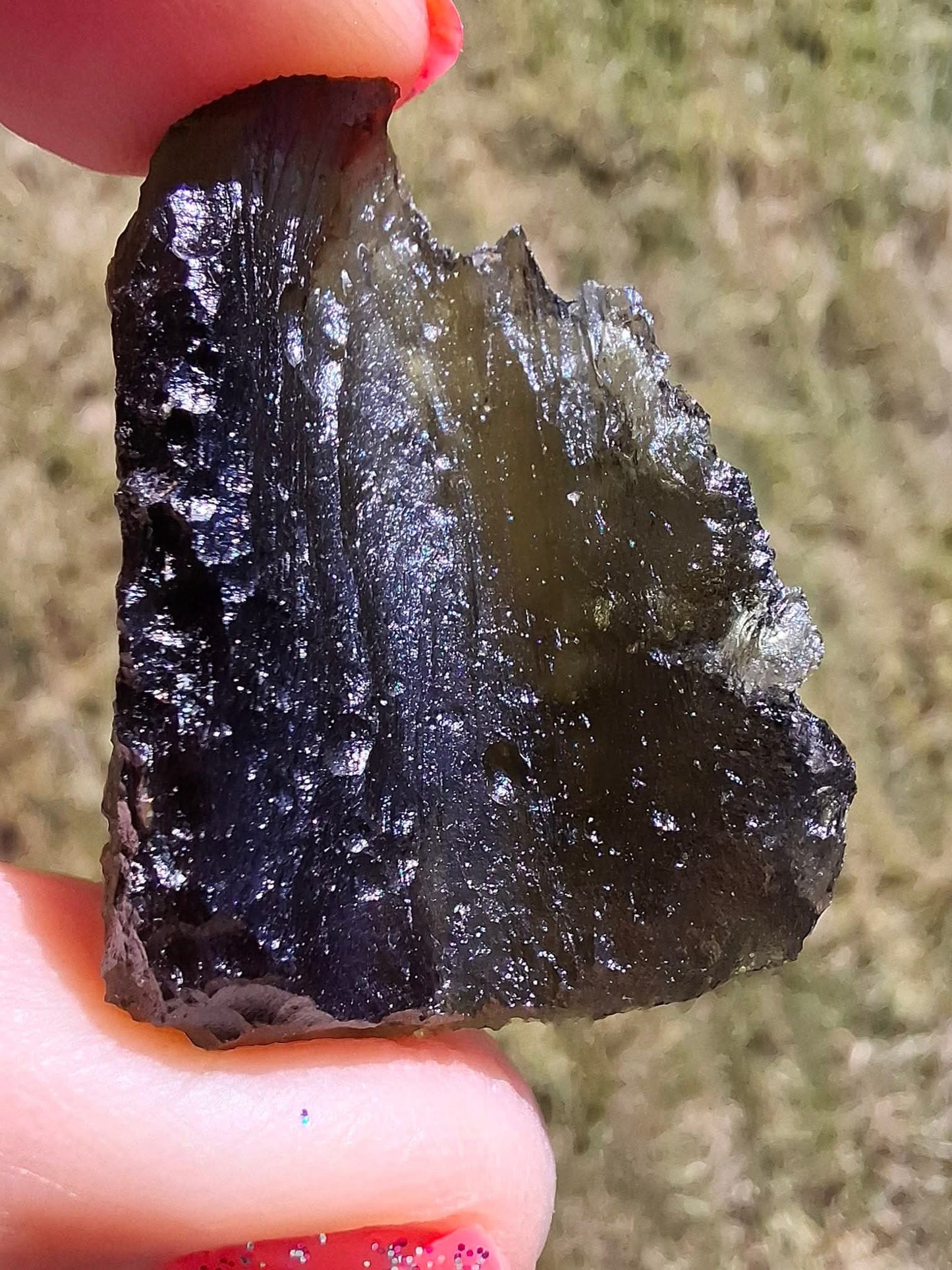 Moldavite Piece, CHLUM, 9.87g, Tektite (Ref: 1168)
