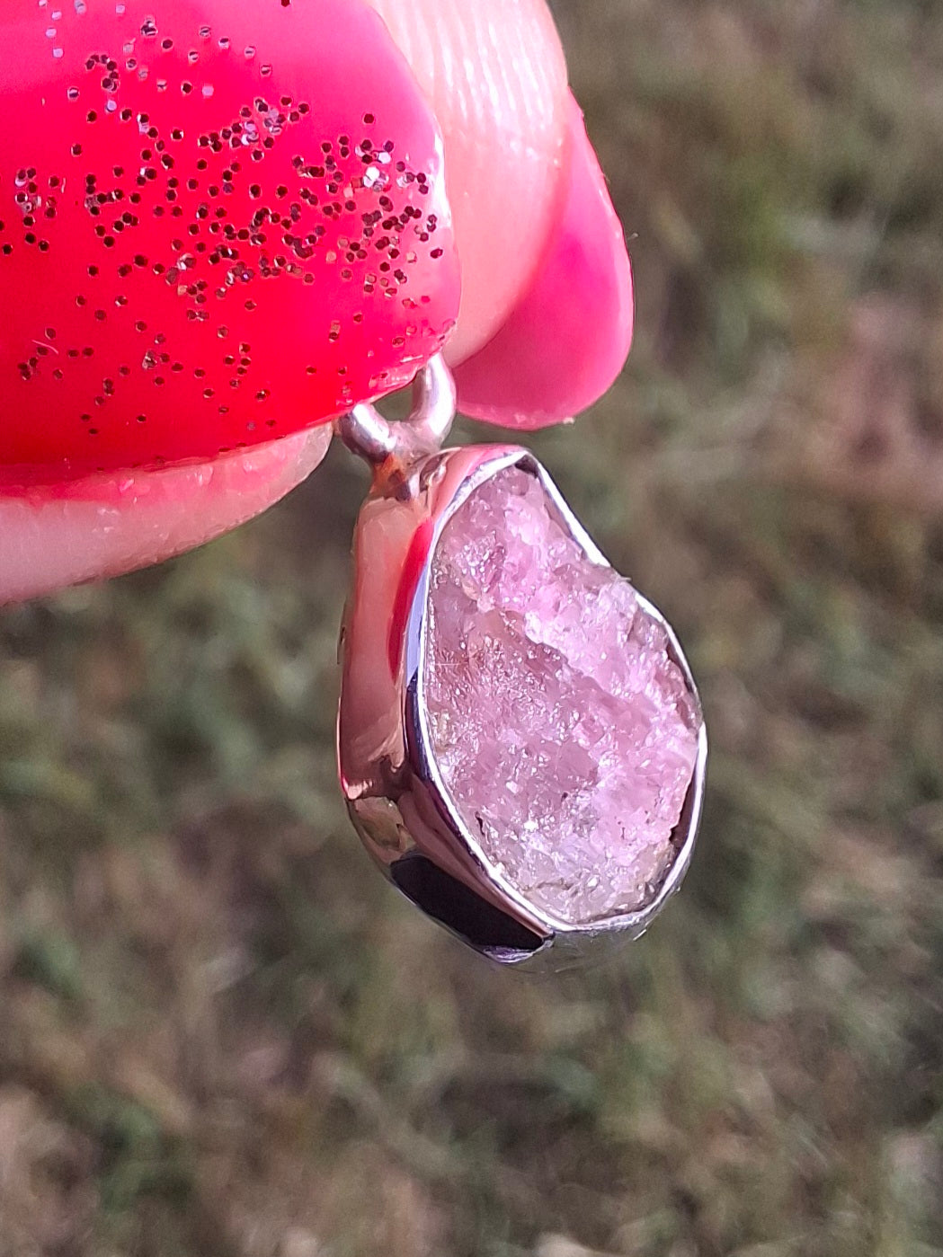 Pink Tourmaline Pendant, 925 Silver, Crystal (Ref: PT30)