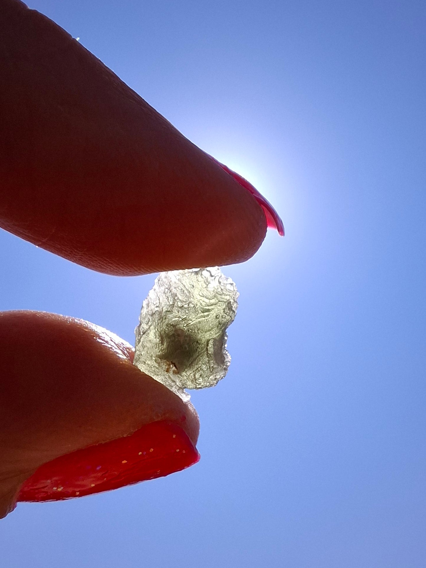 Moldavite Piece, SNOWFLAKE, FROSTED, BRUSNA, 0.50g, Tektite (Ref: 1498)