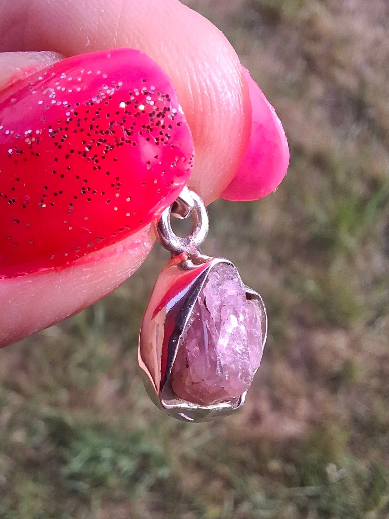 Pink Tourmaline Pendant, 925 Silver, Crystal (Ref: PT73)
