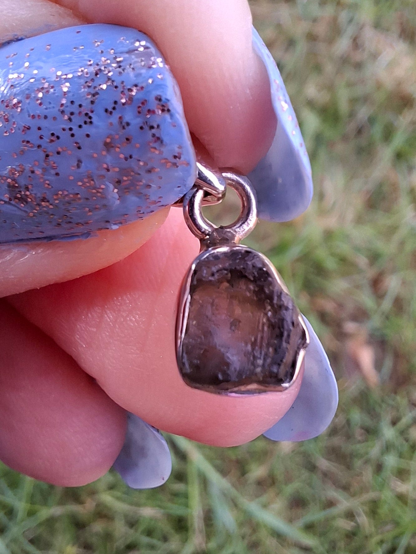 Moldavite Pendant, 925 Silver, Tektite (Ref: P56)