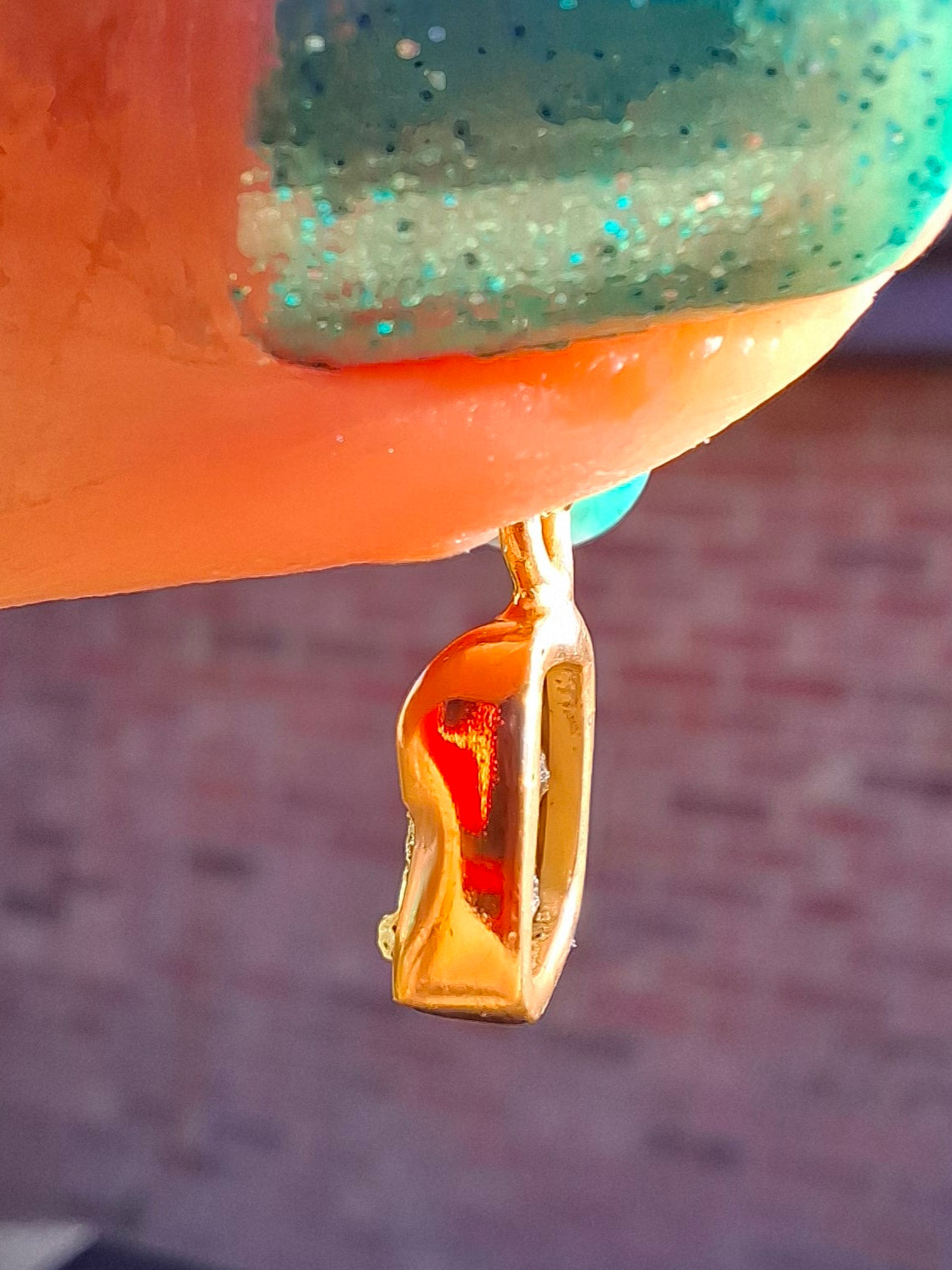 Moldavite Pendant, 14K GOLD Plated, Tektite (Ref: P453)