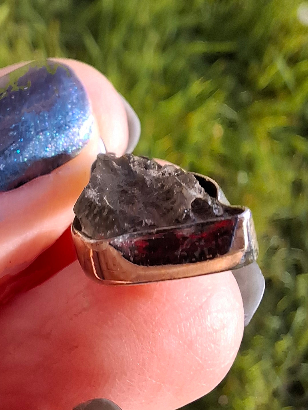 Moldavite Pendant, 925 Silver, Tektite (Ref: P8)