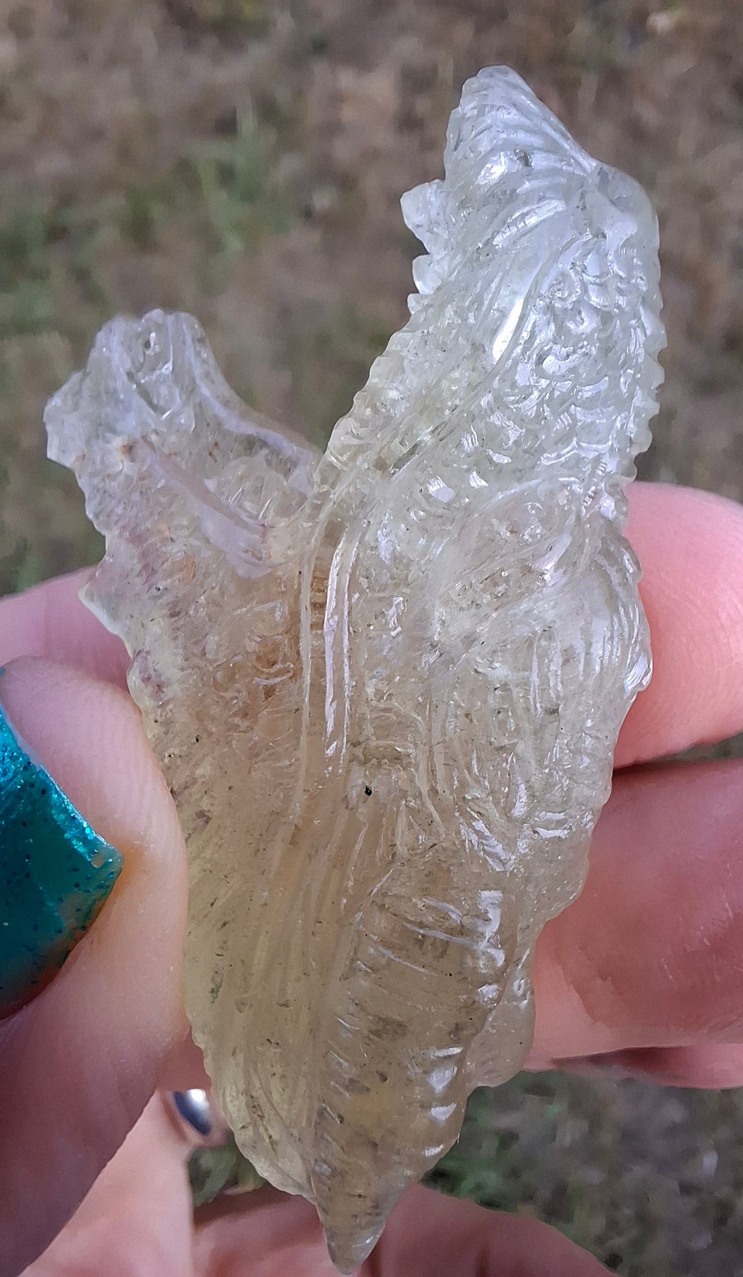 Libyan Desert Glass DRAGON HEAD carving, 22.42g, Tektite (Ref: Dragon 2)