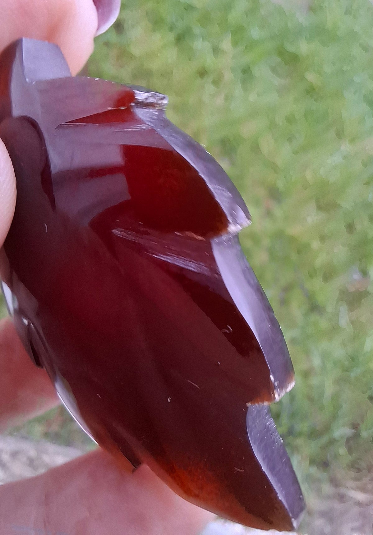Red Amber Leaf Carving, 7.51g, Fossil (Ref: Leaf12)