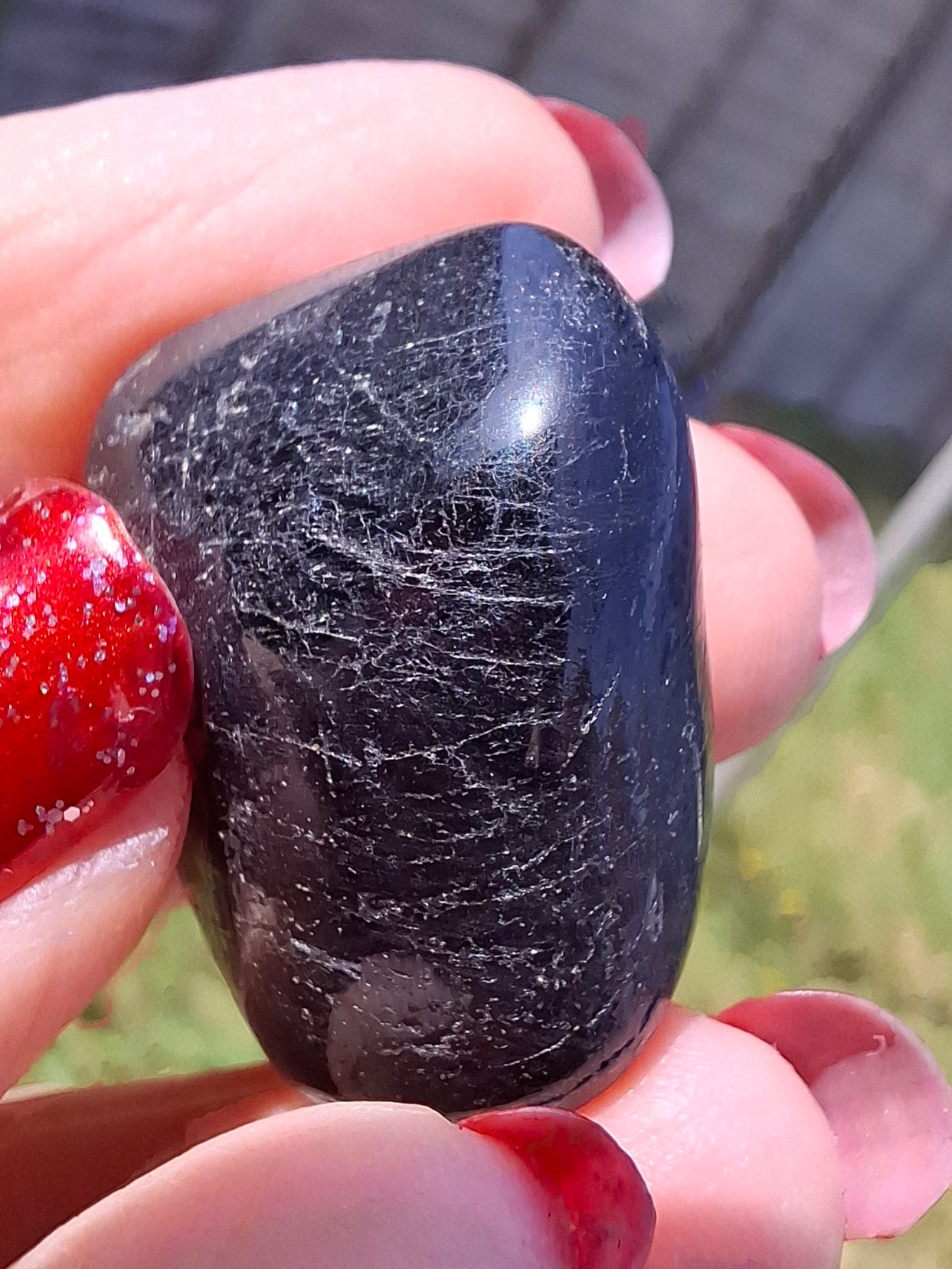 Black Tourmaline, Tumble Stone, Crystal (Ref: T221)