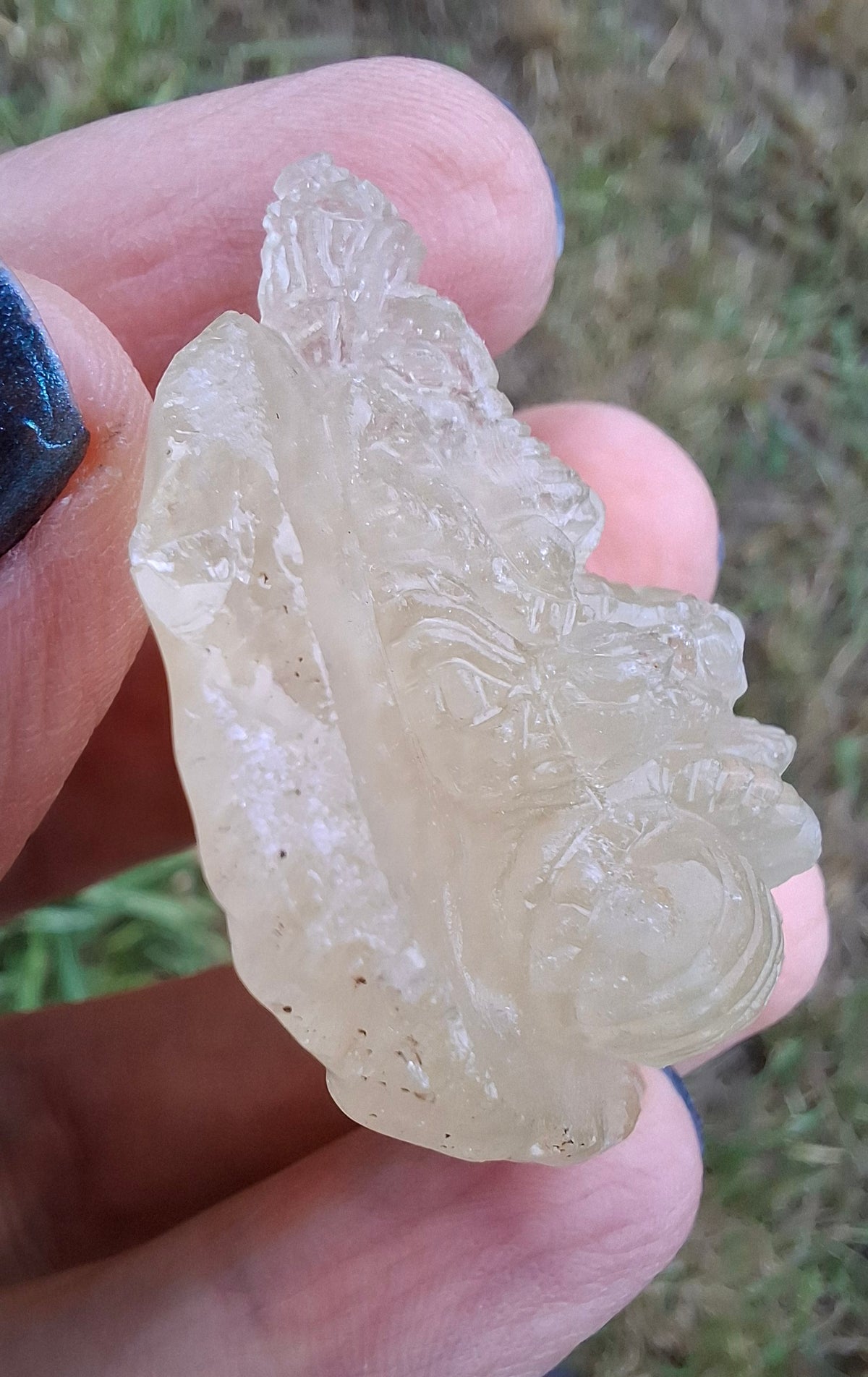 Libyan Desert Glass GANESHA carving, 20.76g, Tektite (Ref: Ganesha4)