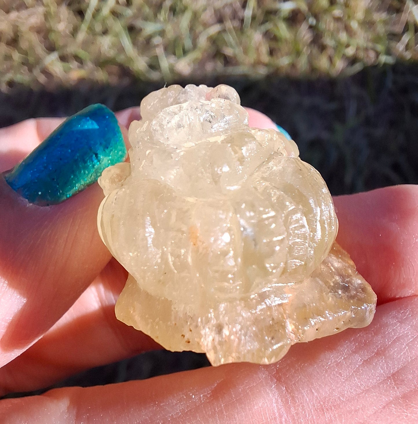 Libyan Desert Glass GANESHA carving, 18.39g, Tektite (Ref: Ganesha3)