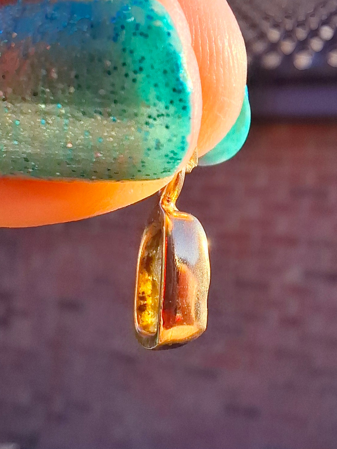 Moldavite Pendant, 14K GOLD Plated, Tektite (Ref: P453)