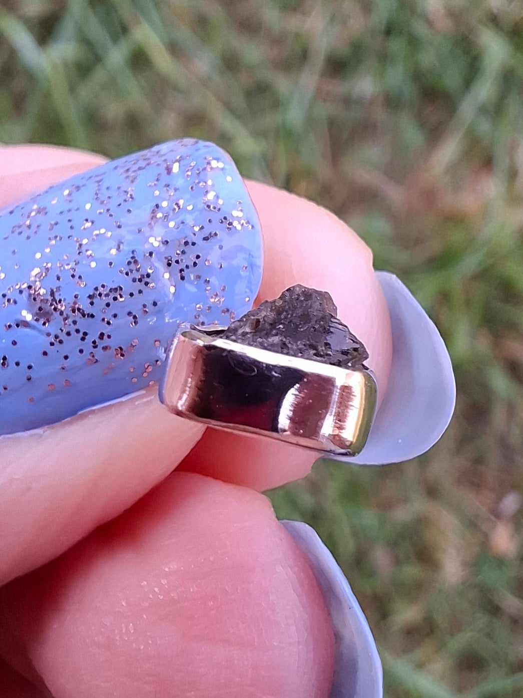 Moldavite Pendant, 925 Silver, Tektite (Ref: P57)