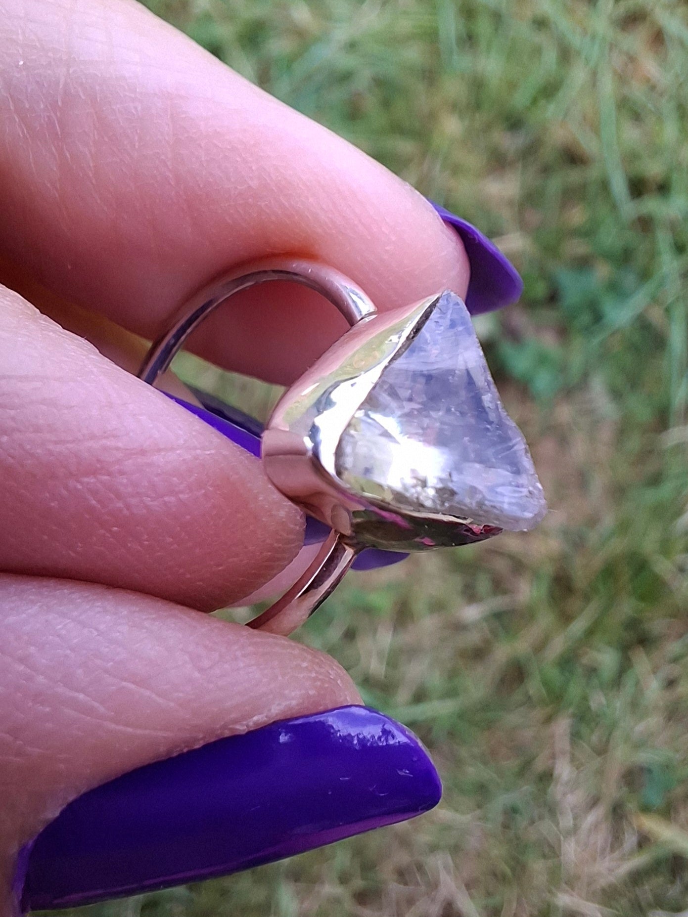 Libyan Desert Glass Ring, size small M, 925 Silver, Tektite (Ref: LR19)