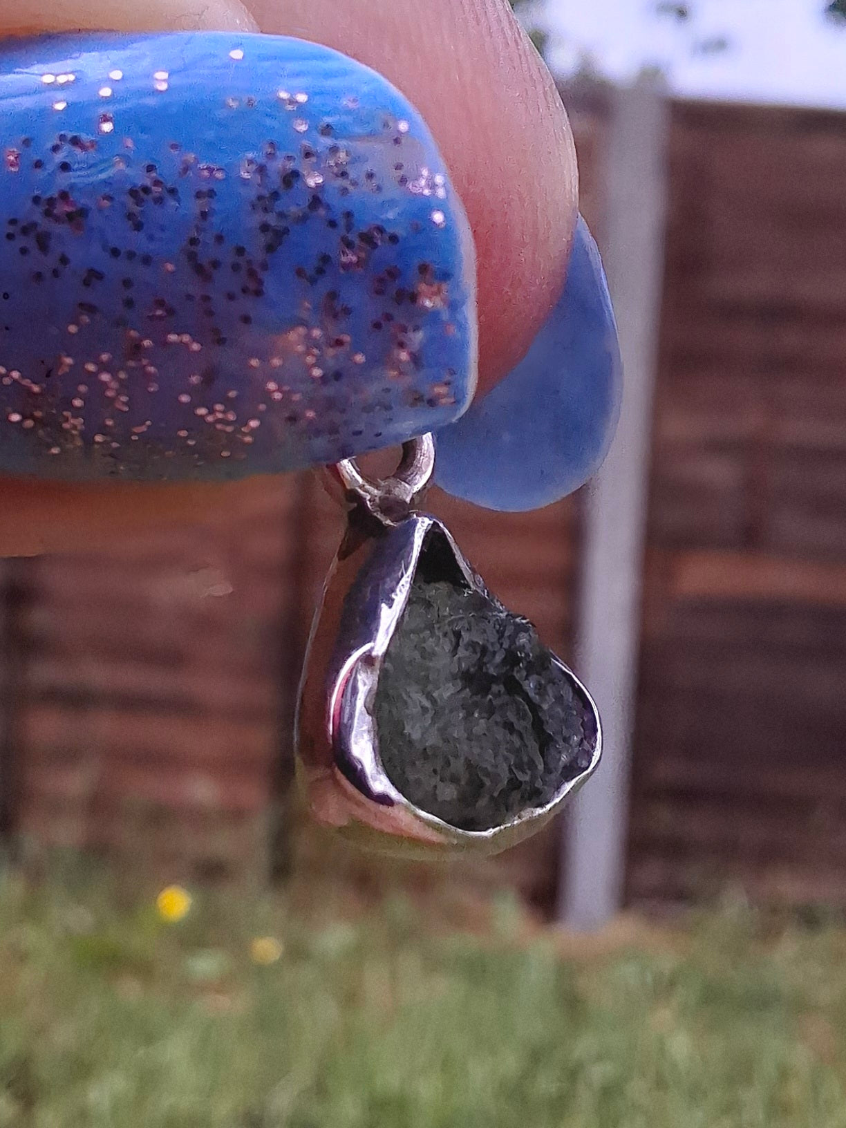Moldavite Pendant, 925 Silver, Tektite (Ref: P69)