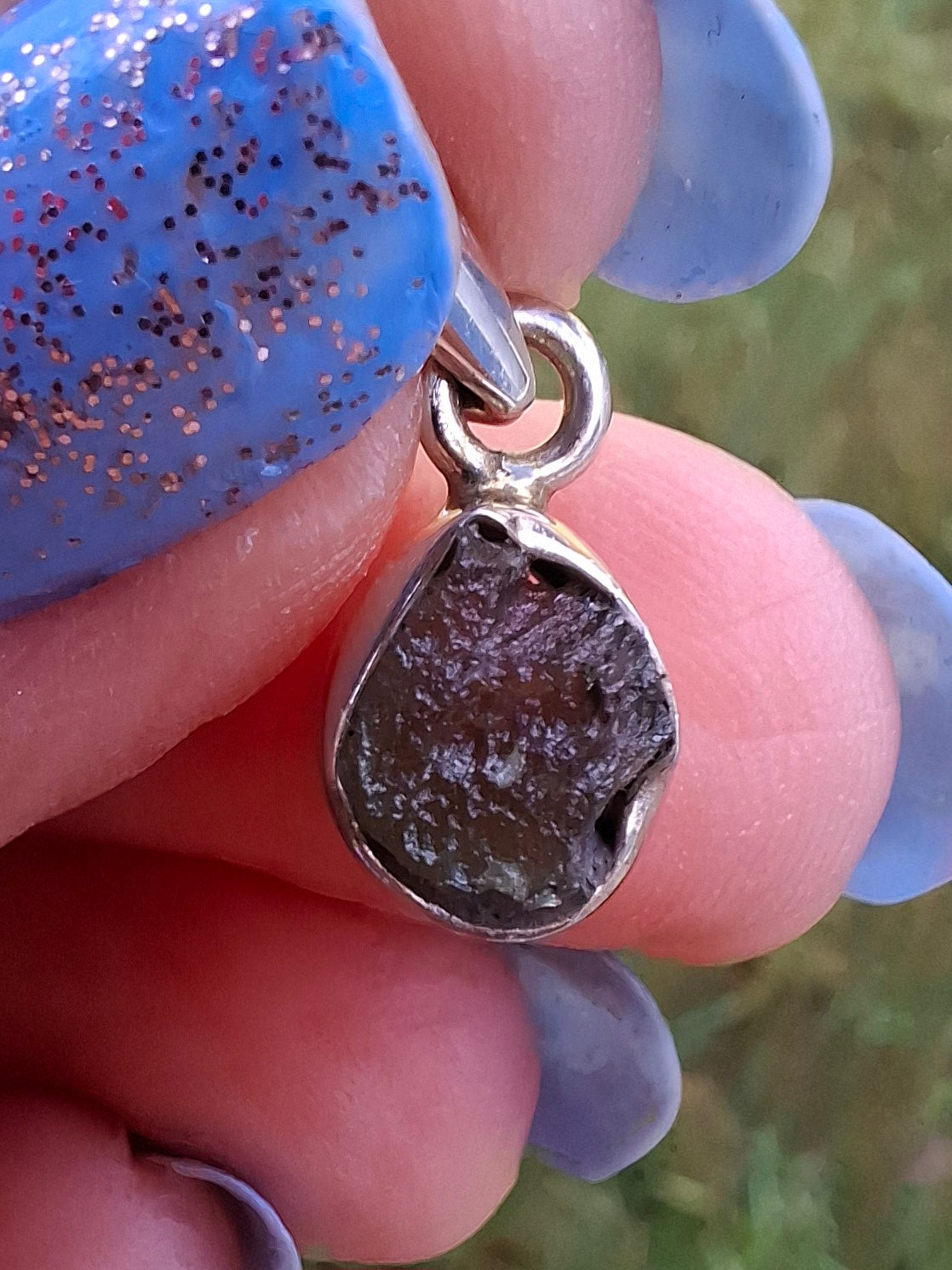Moldavite Pendant, 925 Silver, Tektite (Ref: P78)