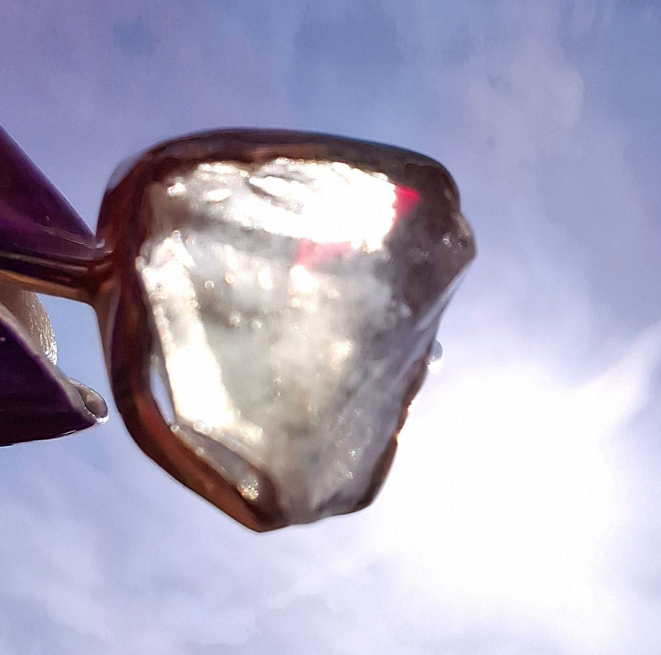 Libyan Desert Glass Ring, size small S, 925 Silver, Tektite (Ref: LR44)