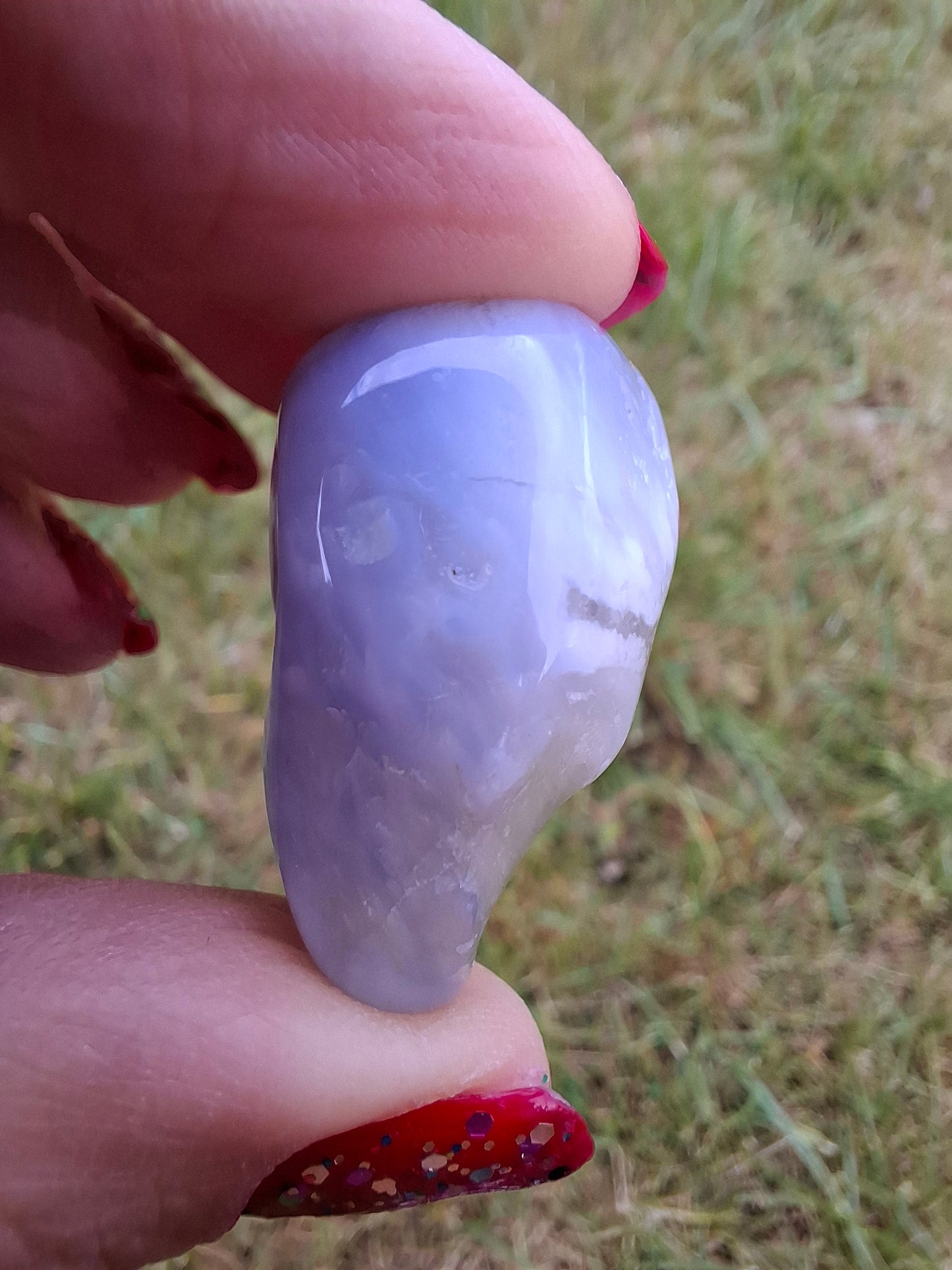 Blue Lace Agate, Tumble Stone, Crystal (Ref: T143)